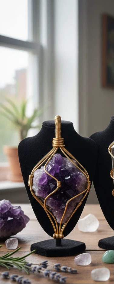 Gold Plated Non Tarnishing Wire Wrapped Custom Necklace - Image 2