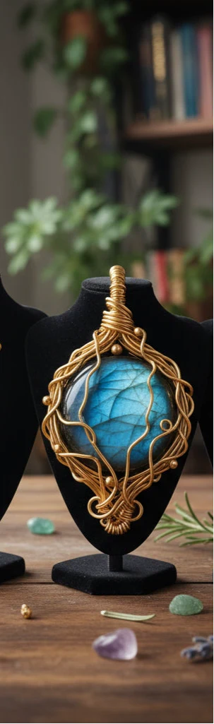 Gold Plated Non Tarnishing Wire Wrapped Custom Necklace - Image 4