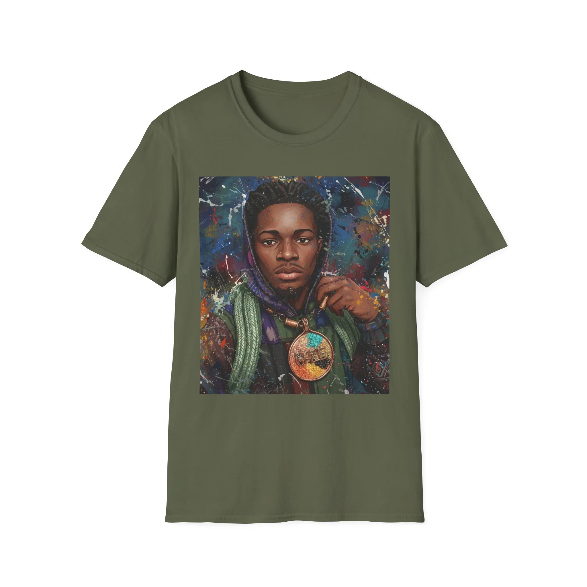 Arcaze Portrait T‑Shirt — Cosmic Musician Artwork - Image 5