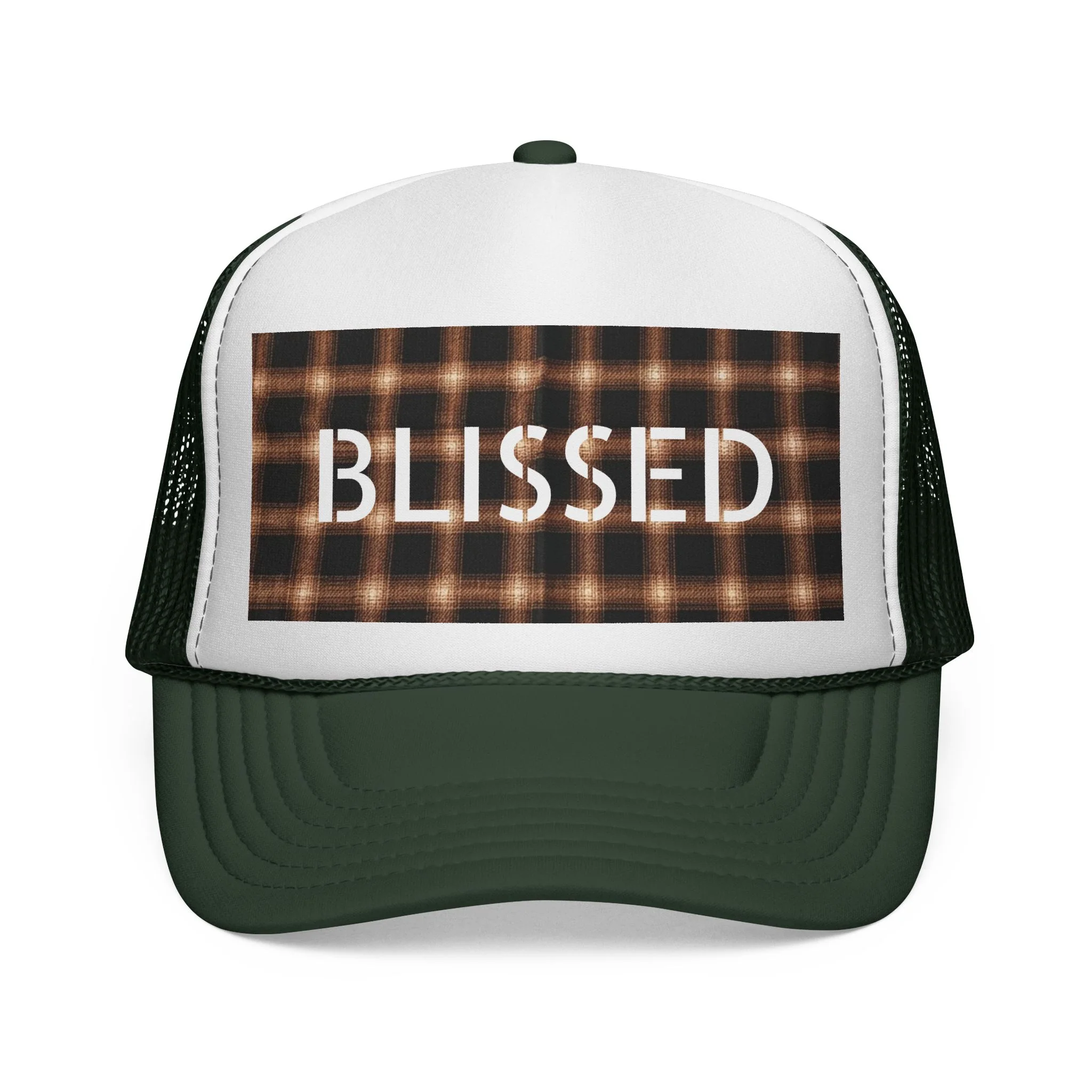 Blissed Plaid Trucker Cap - Image 3