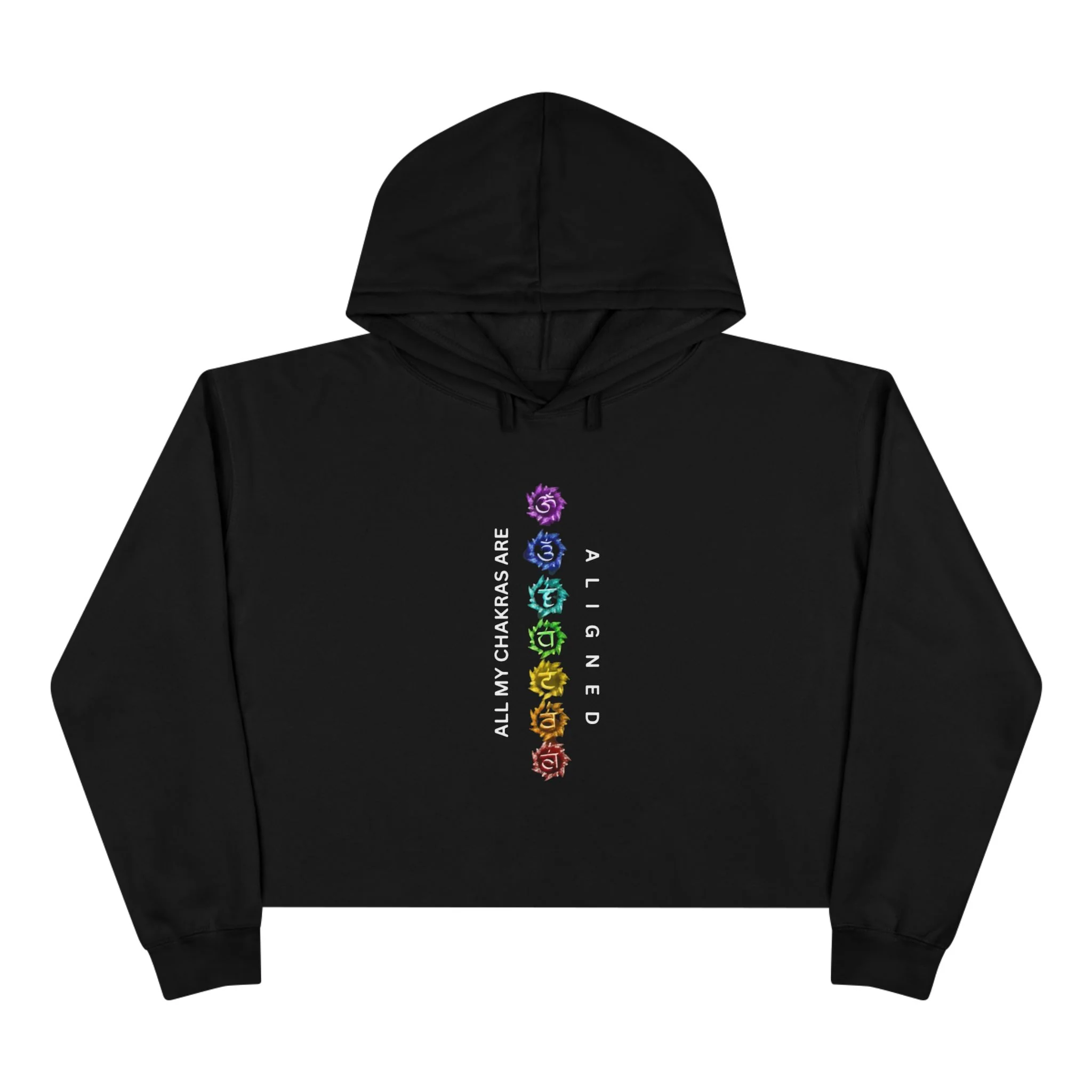 Chakra Alignment Crop Hoodie - Spiritual Gift for Yoga Lovers, Meditation, Affirmation Apparel, Cozy Layer for Self-Care - Image 2