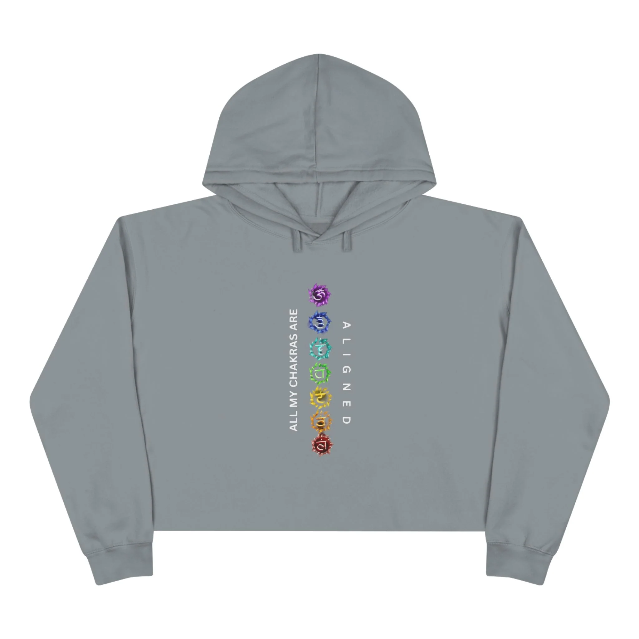 Chakra Alignment Crop Hoodie - Spiritual Gift for Yoga Lovers, Meditation, Affirmation Apparel, Cozy Layer for Self-Care - Image 5