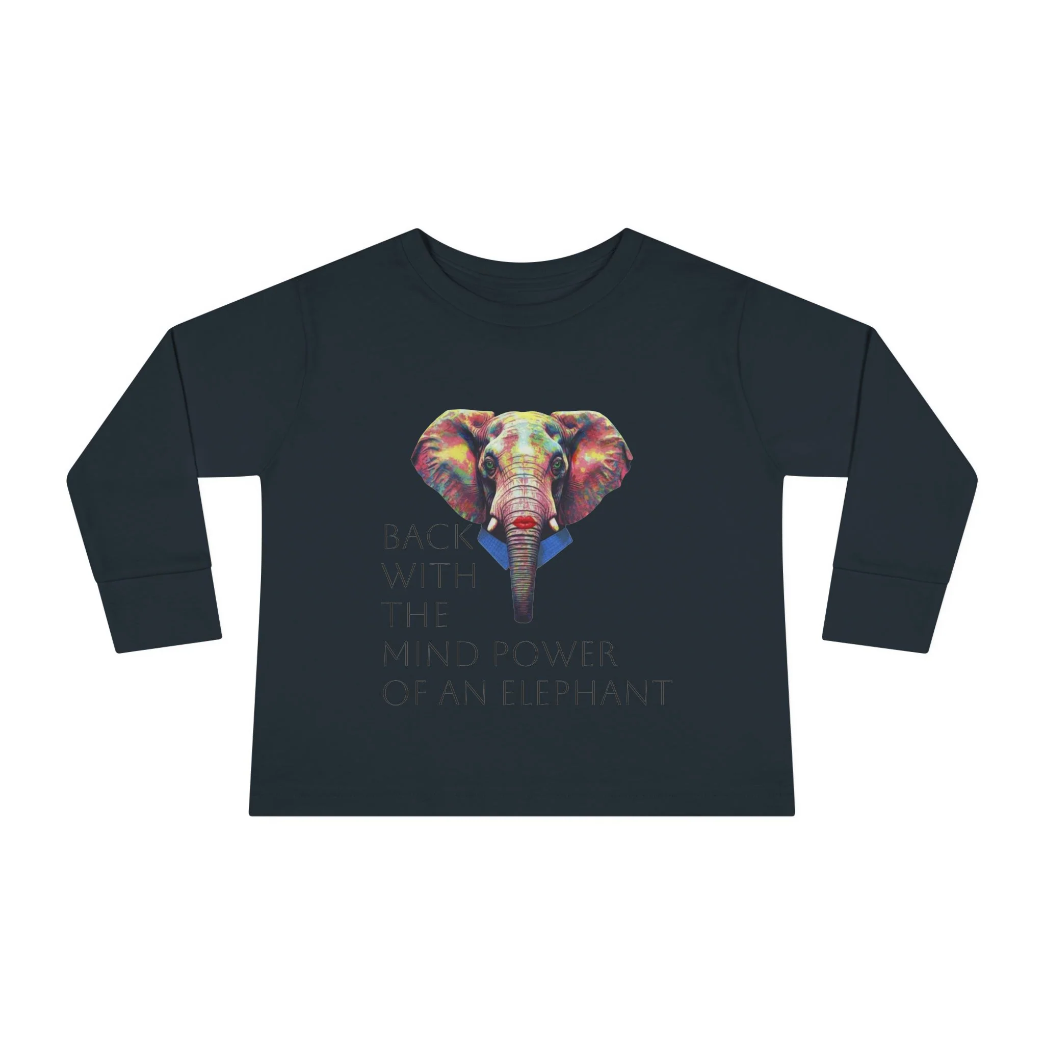 Colorful Elephant Toddler Long Sleeve Tee — Vibrant Safari Animal Shirt for Kids - Image 5