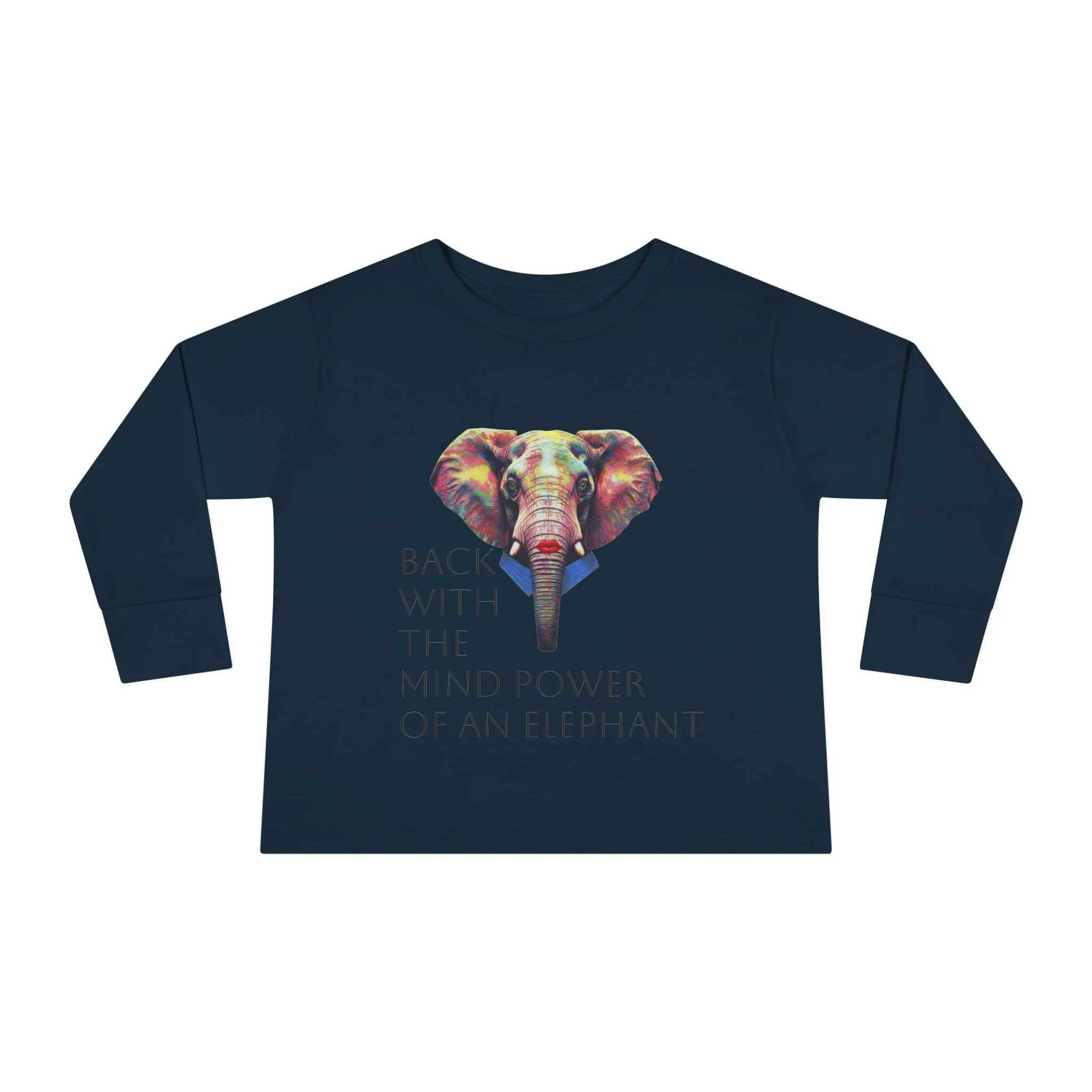 Colorful Elephant Toddler Long Sleeve Tee — Vibrant Safari Animal Shirt for Kids - Image 6
