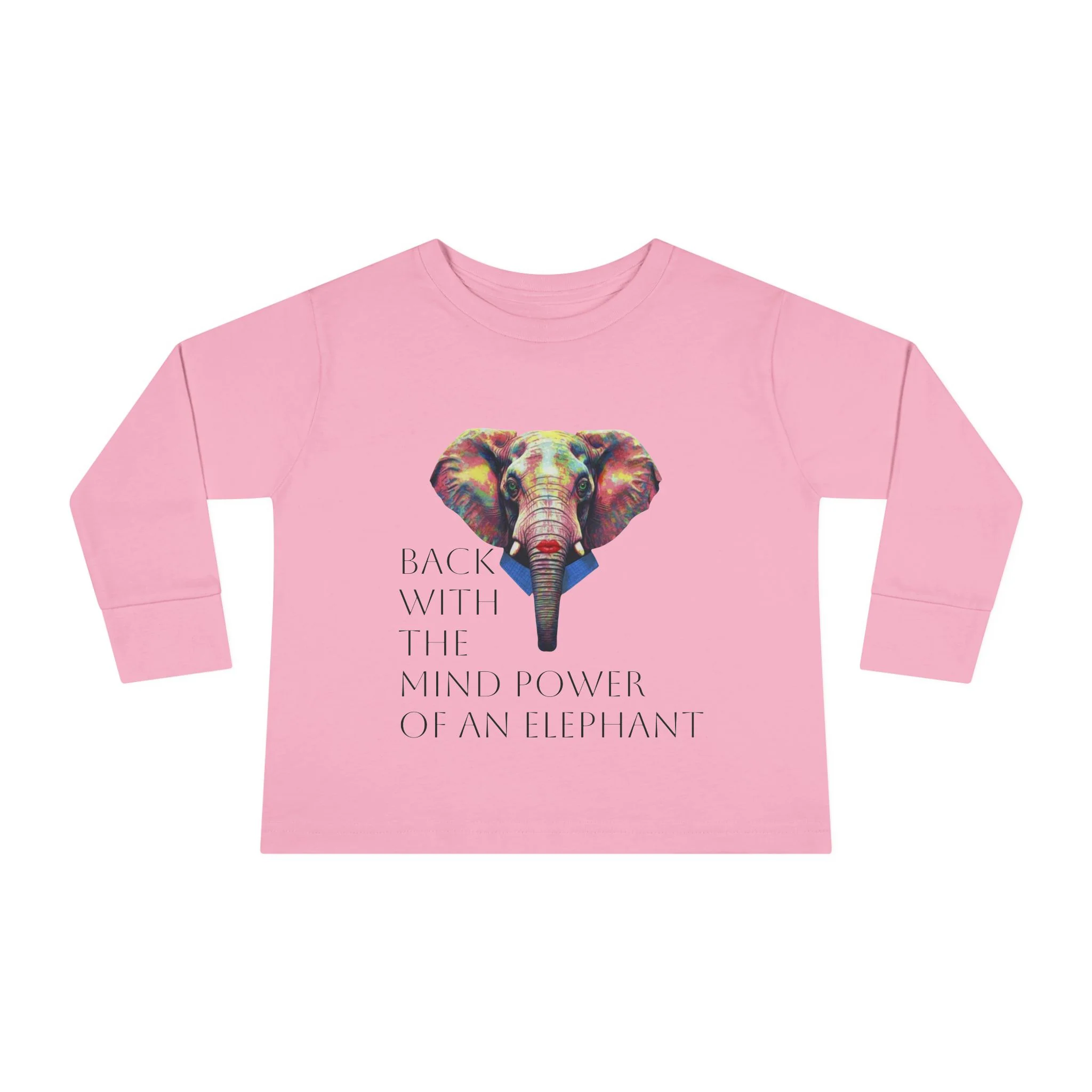 Colorful Elephant Toddler Long Sleeve Tee — Vibrant Safari Animal Shirt for Kids - Image 7
