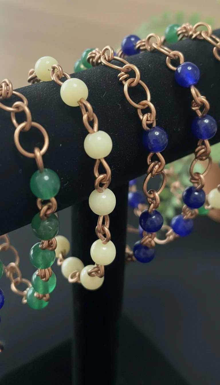 Copper 8mm or 12mm crystal bracelet - Image 2