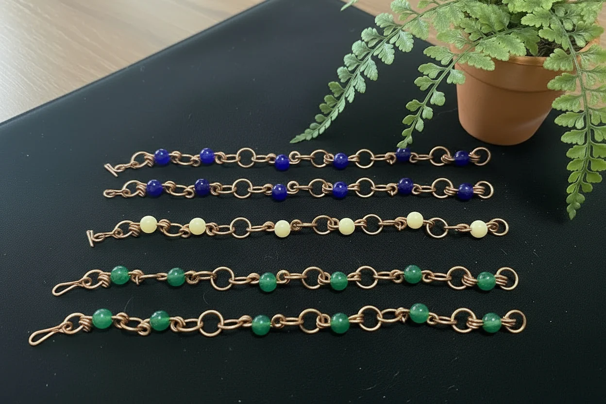 Copper 8mm or 12mm crystal bracelet - Image 3