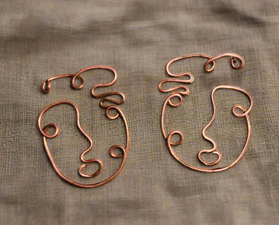 Copper Custom Wrapped "Love Songs" Earrings - Image 2