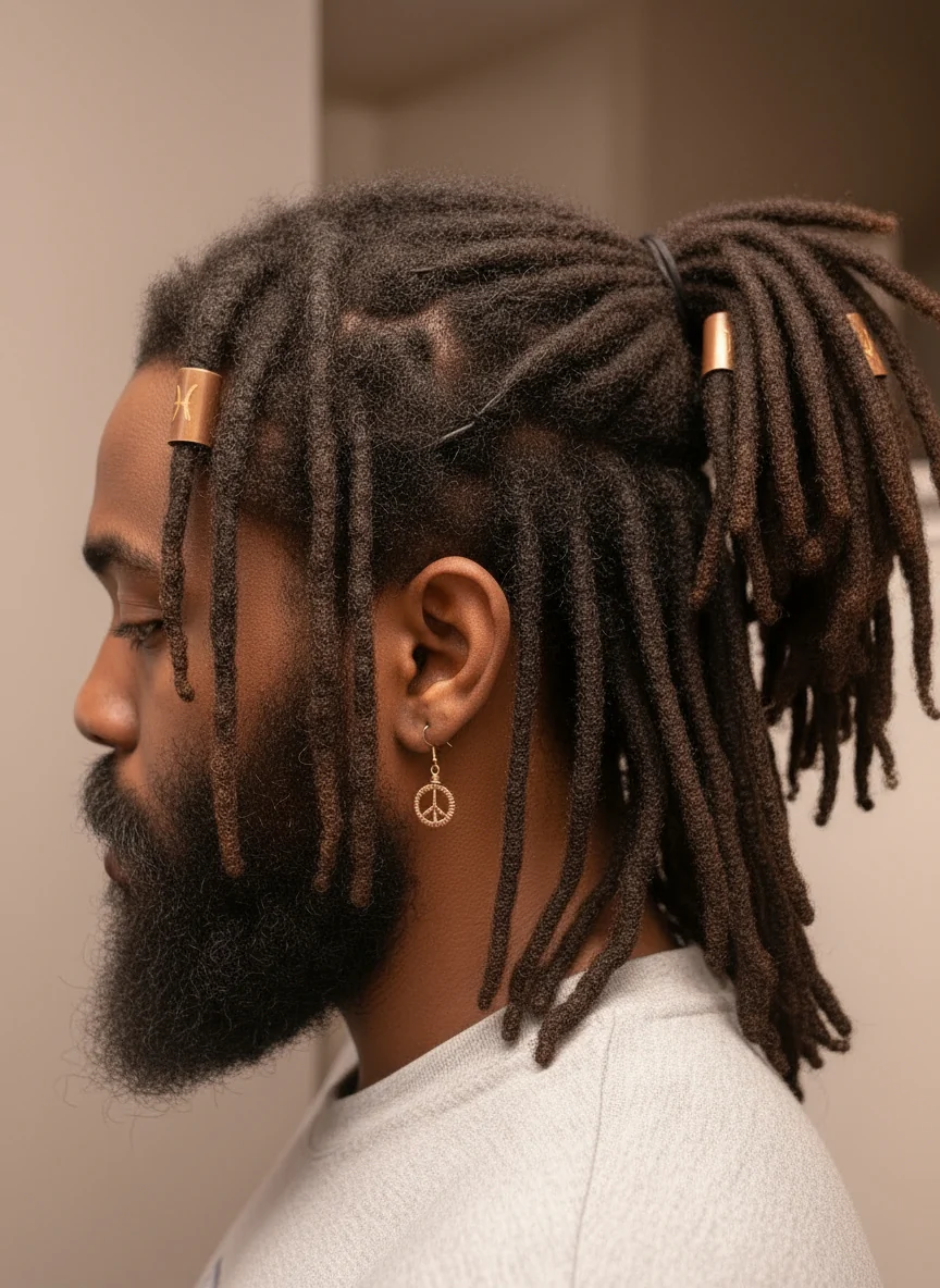 Copper Wrapped Number Hoop Earring