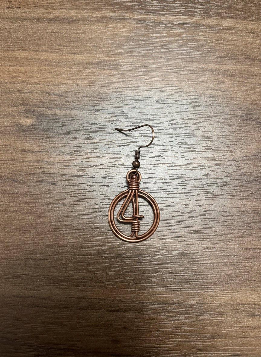 Copper Wrapped Number Hoop Earring - Image 3