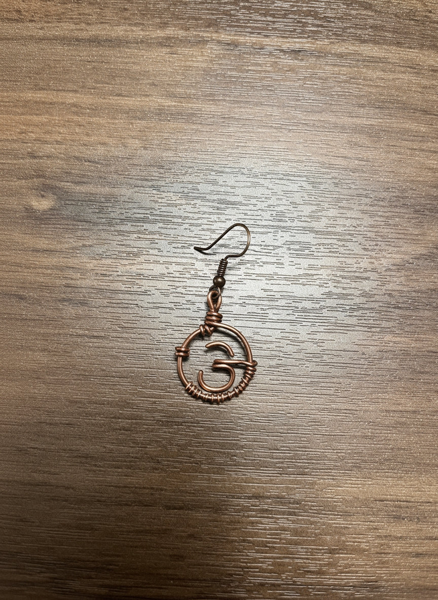 Copper Wrapped Number Hoop Earring - Image 4