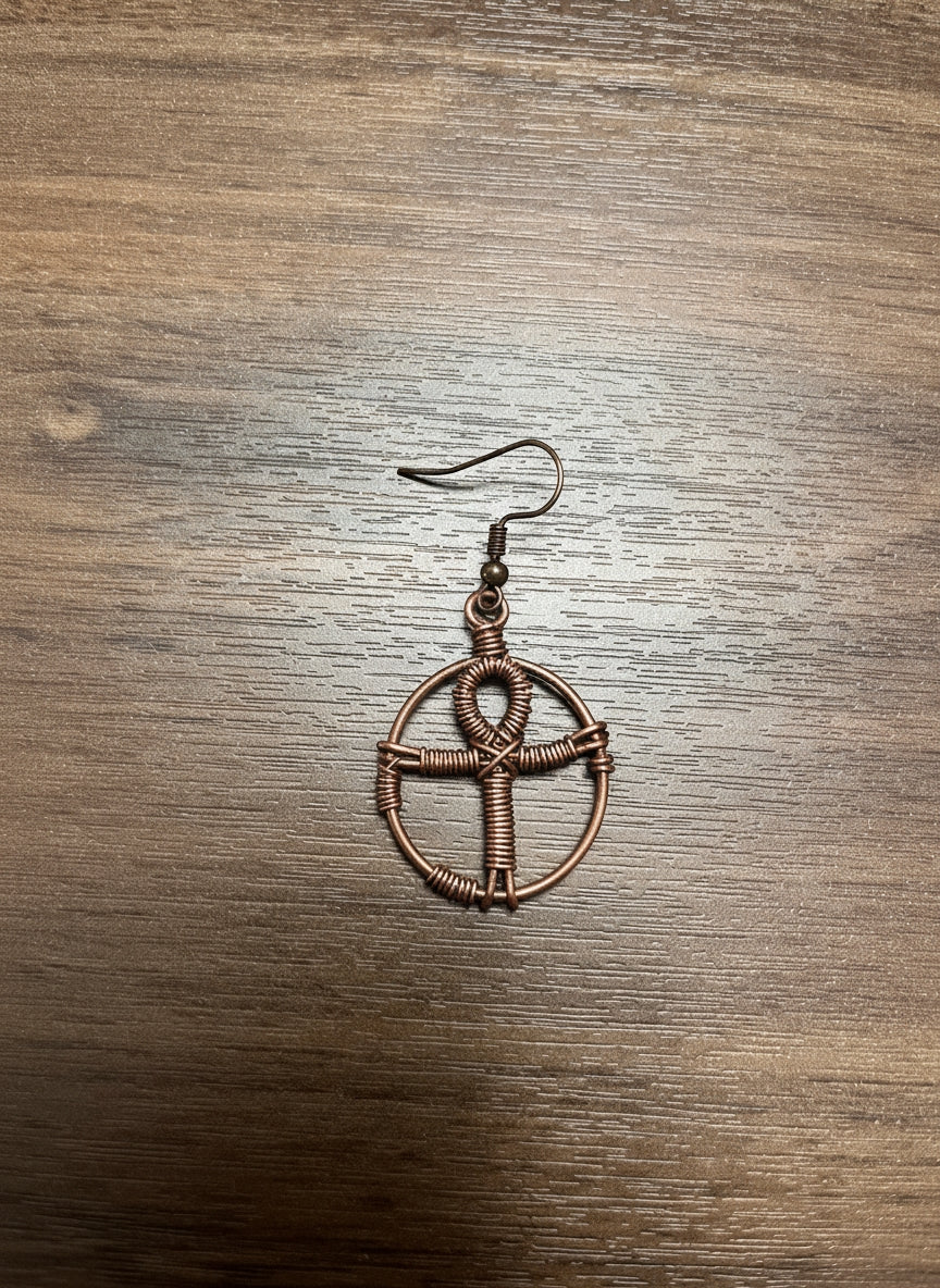 Copper Wrapped Number Hoop Earring - Image 5