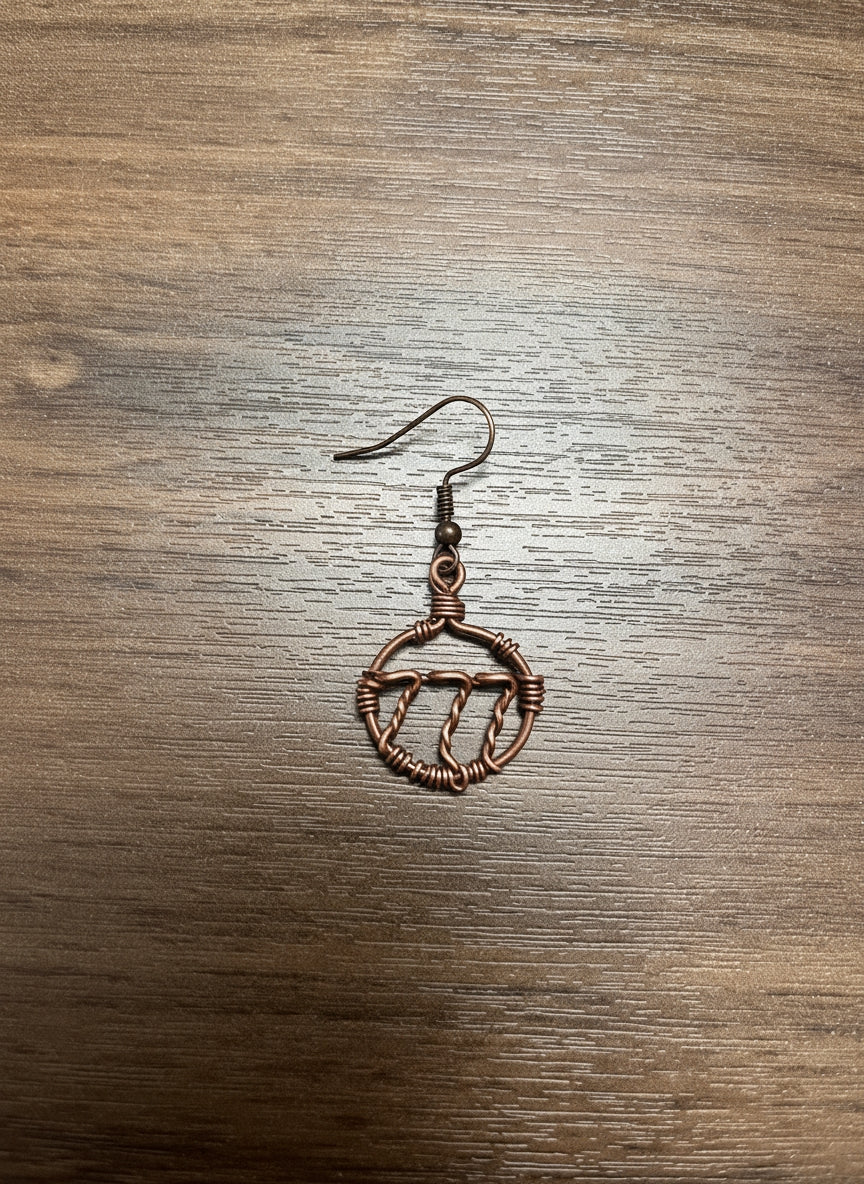 Copper Wrapped Number Hoop Earring - Image 6