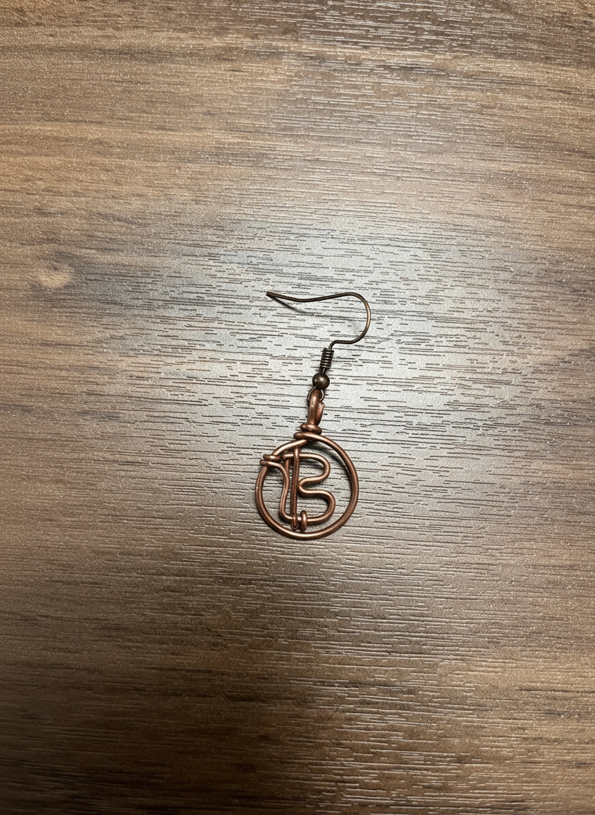 Copper Wrapped Number Hoop Earring - Image 8