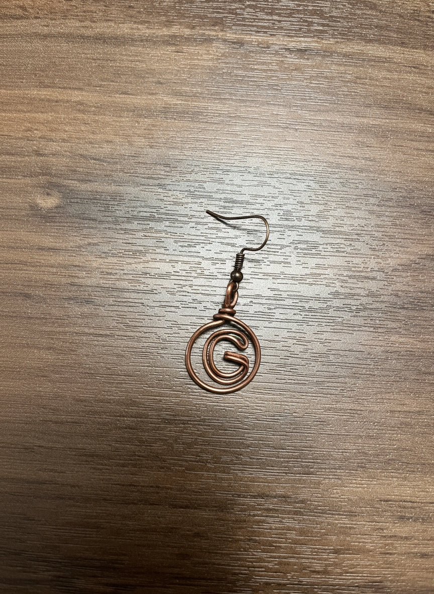 Copper Wrapped Number Hoop Earring - Image 9