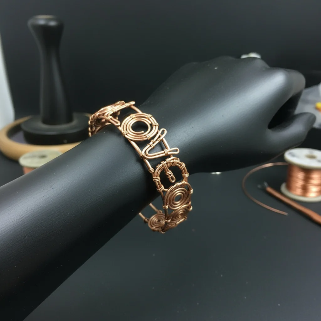 Copper Wire Wrapped Love Bracelet - Image 2