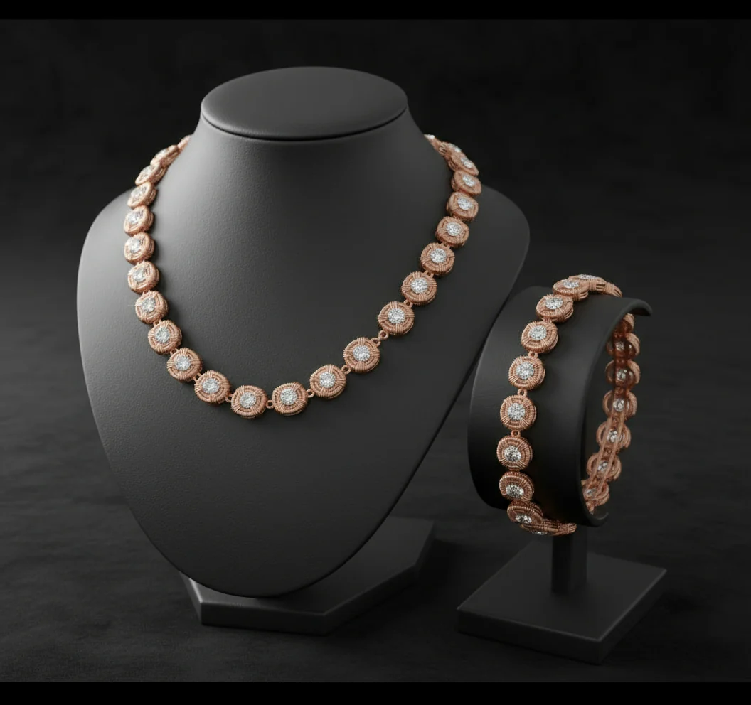 Pure Copper Wire Wrapped Moissanite Tennis Chain Design #2 - Image 2