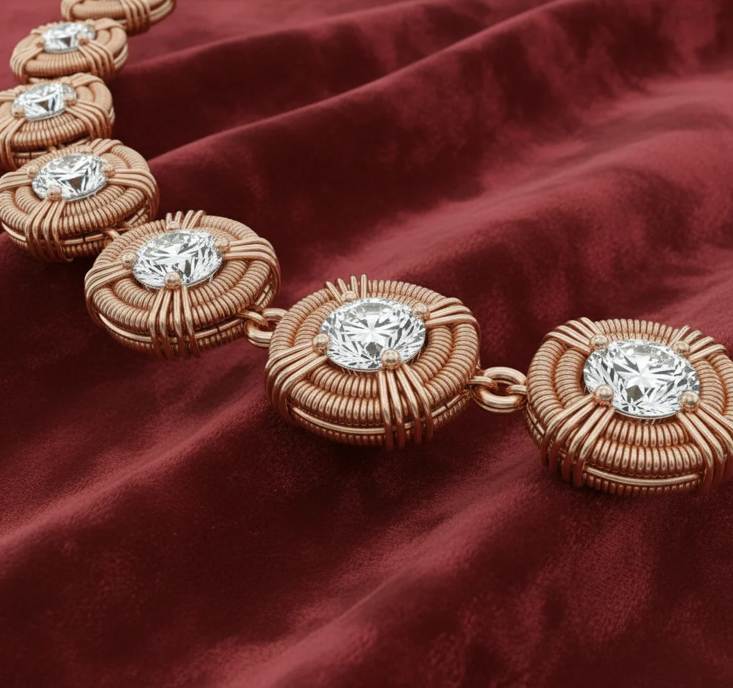 Pure Copper Wire Wrapped Moissanite Tennis Chain Design #2 - Image 3