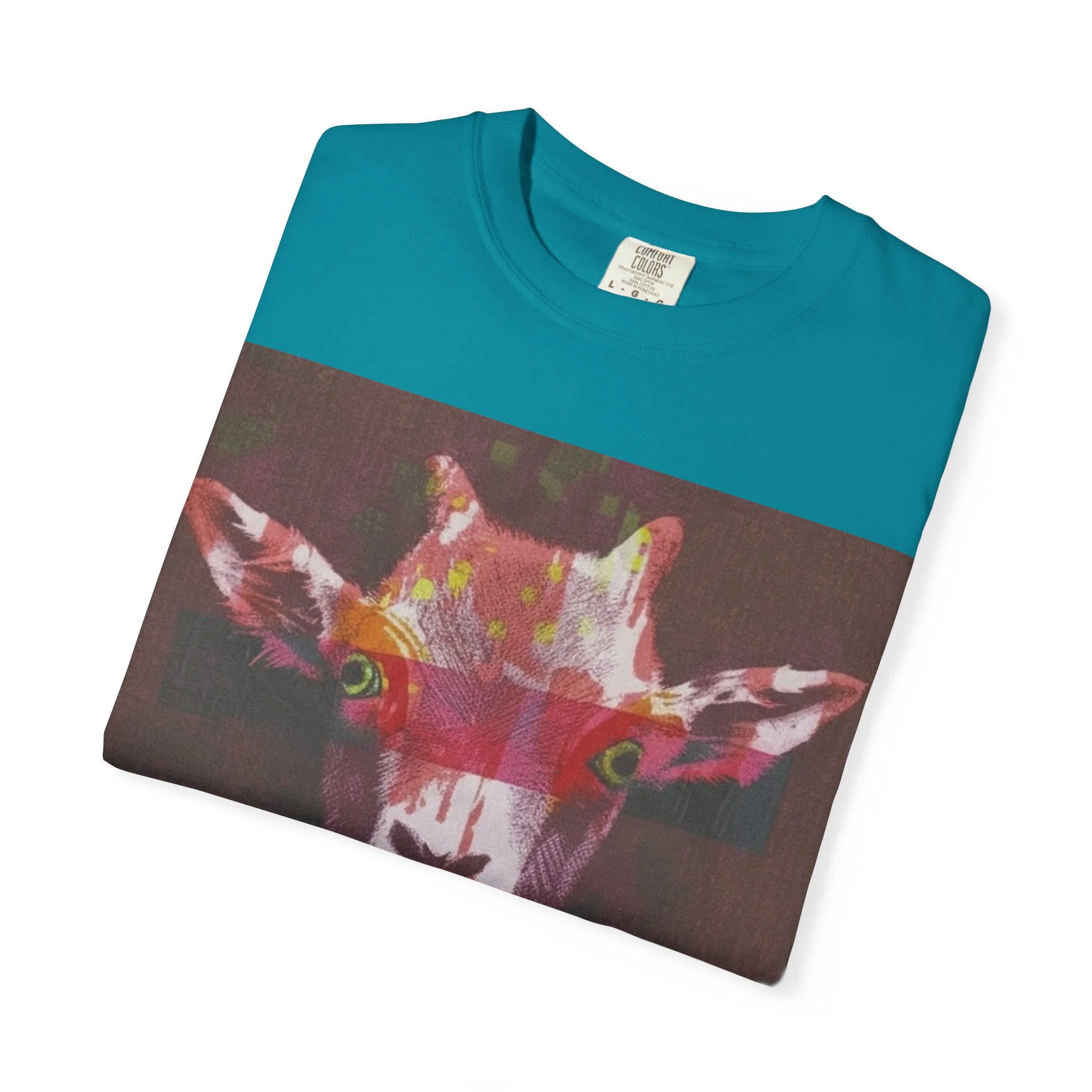 Wild Life Goat Portrait T-Shirt — Colorful Retro Primate Graphic Tee - Image 19