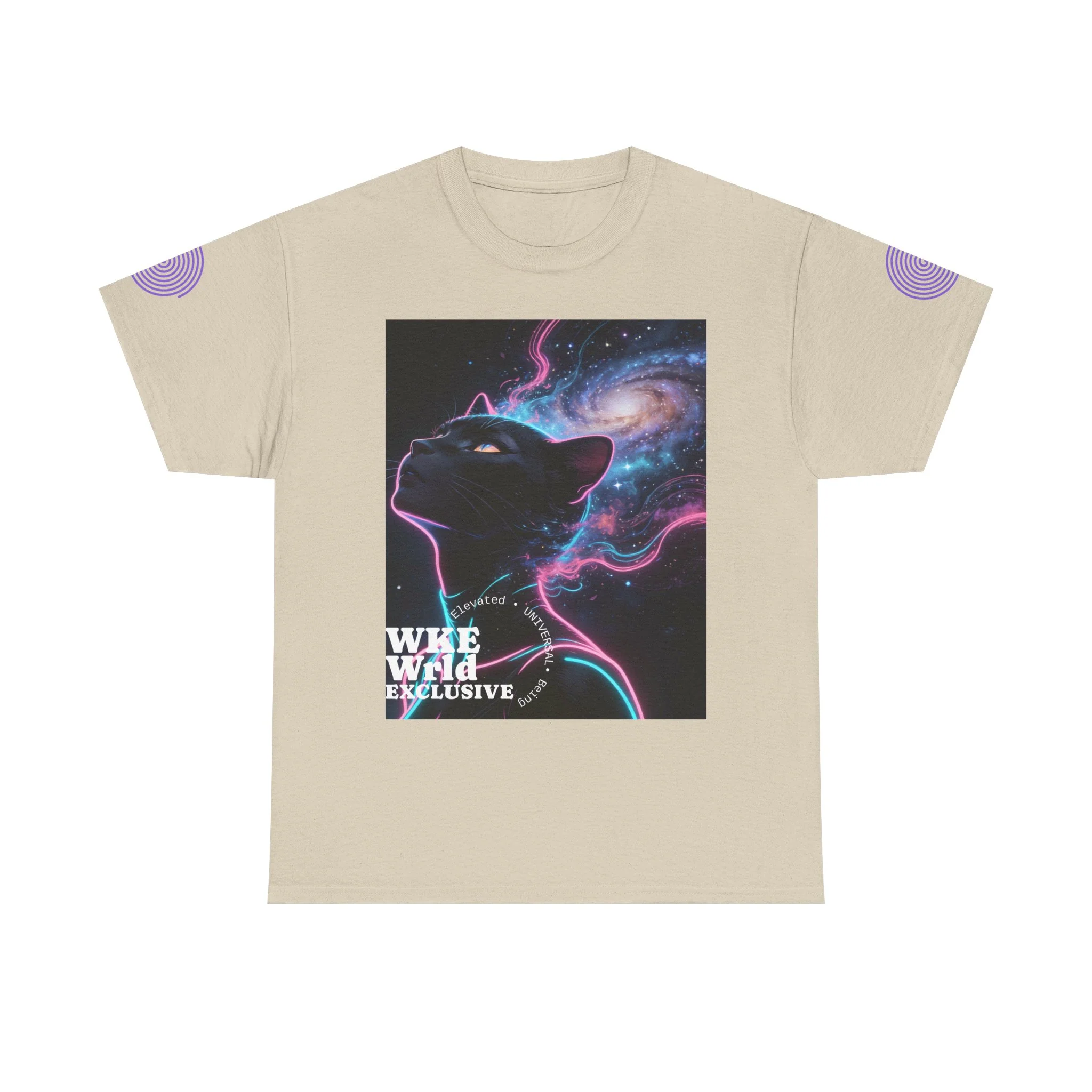Cosmic Panther Tee — 'WKE WILD EXCLUSIVE' Neon Galaxy Cat Graphic Shirt - Image 3