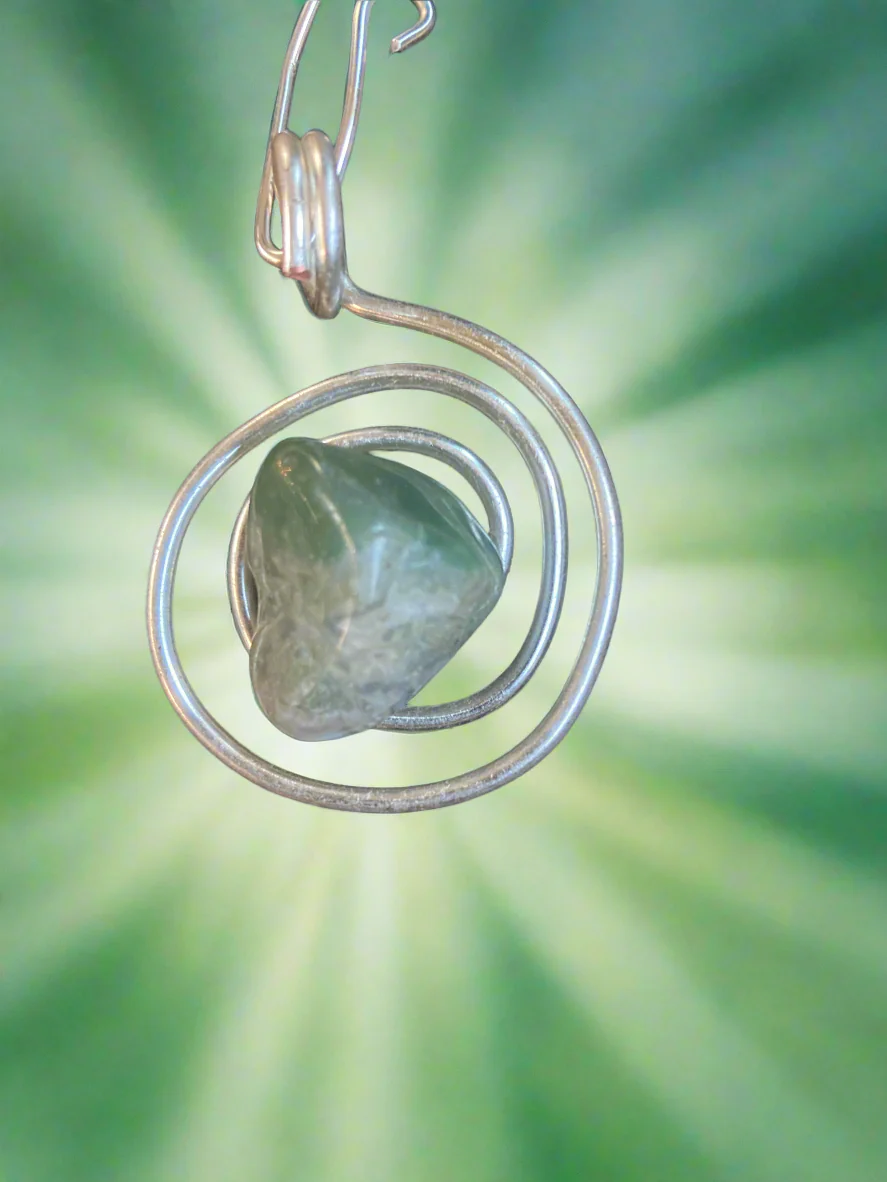 Dainty Crystal and Spiral Necklace design #2 - Image 2