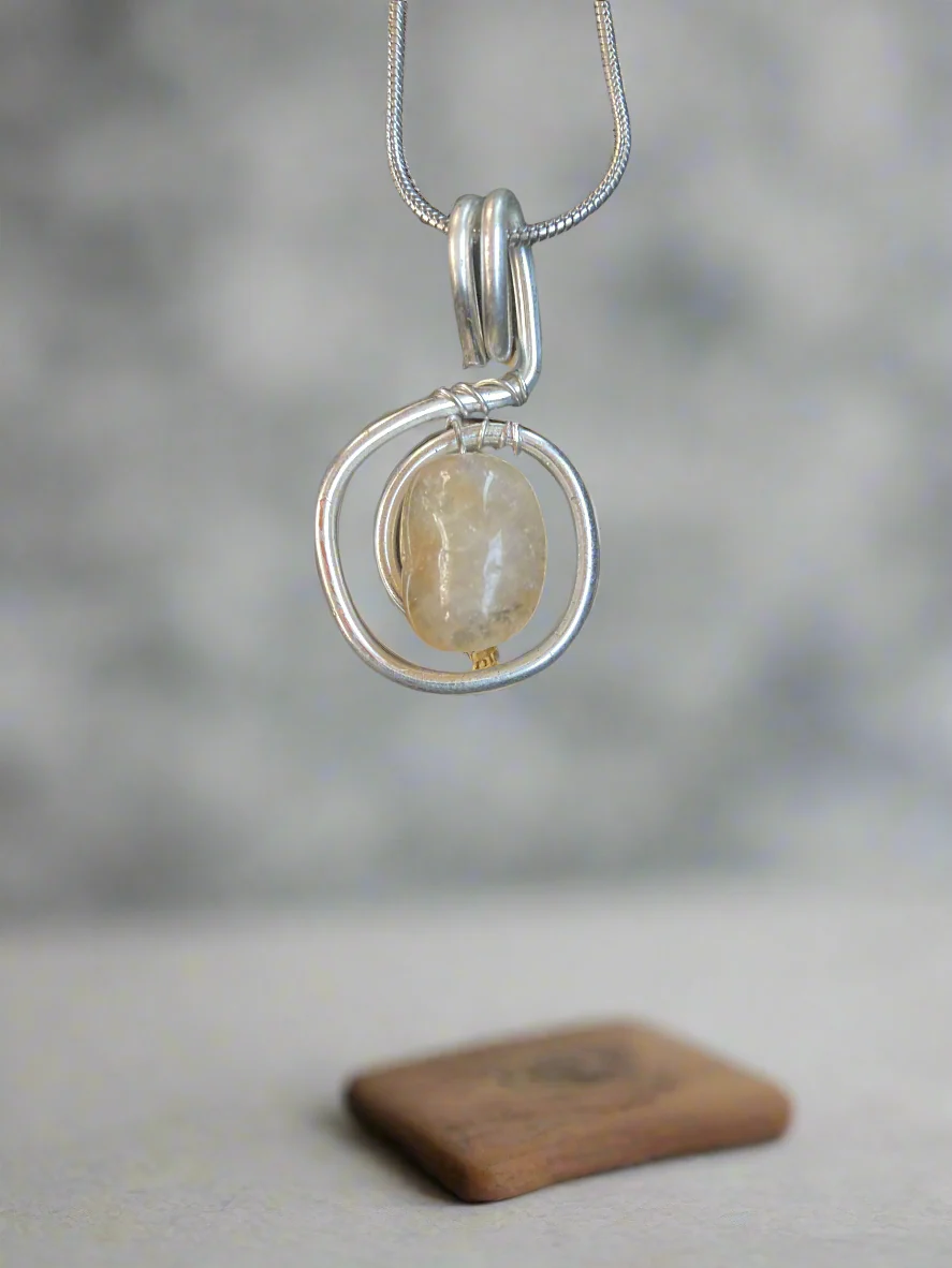 Dainty Crystal and Spiral Necklace design #2 - Image 3