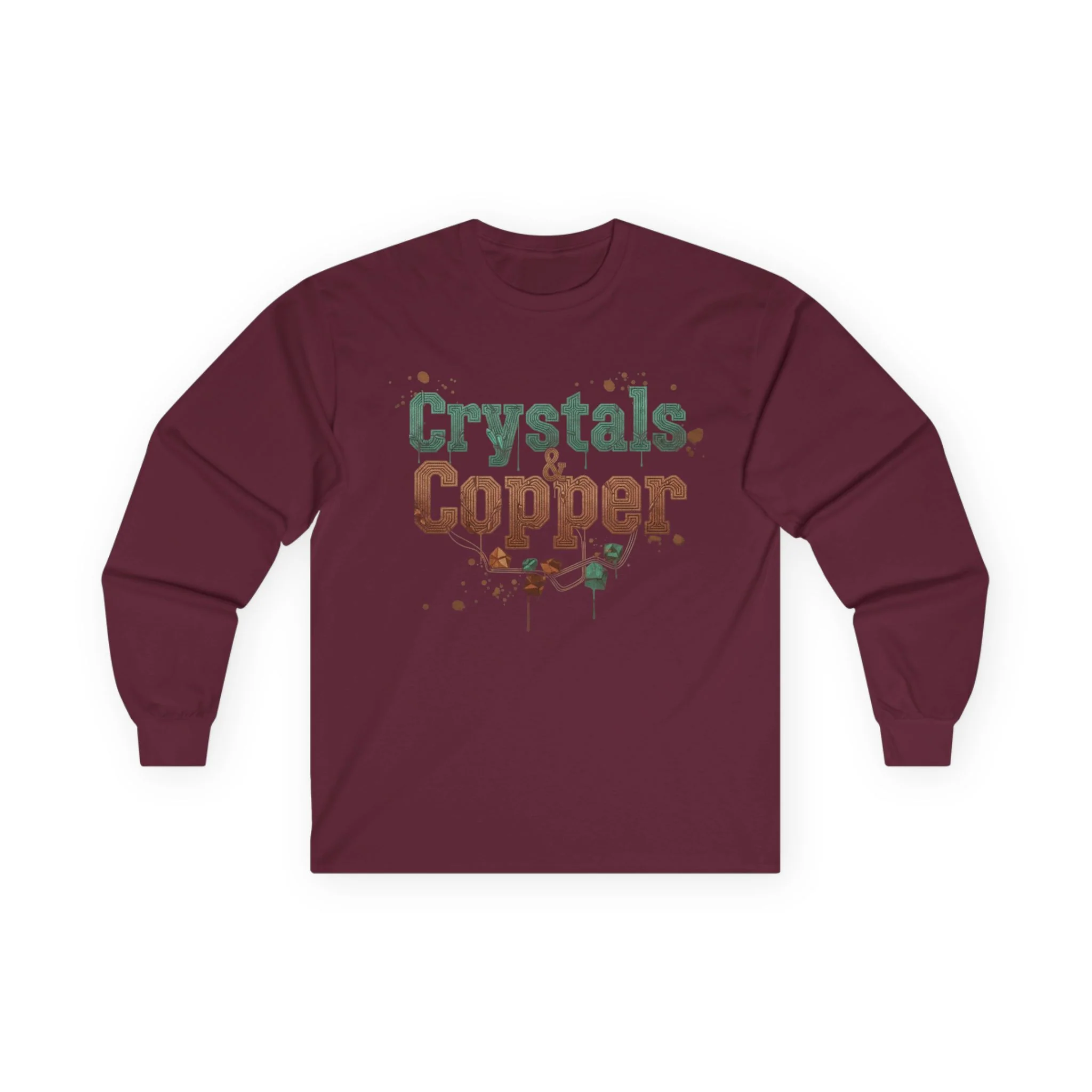 WKE WRLD Crystal & Copper Long Sleeve Tee - Boho Fashion, Festival Outfit, Unique Gift, Unisex Apparel, Statement Shirt - Image 2