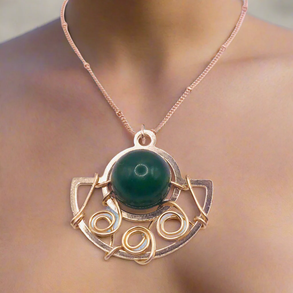 Dainty Gold Jade Necklace - Image 2