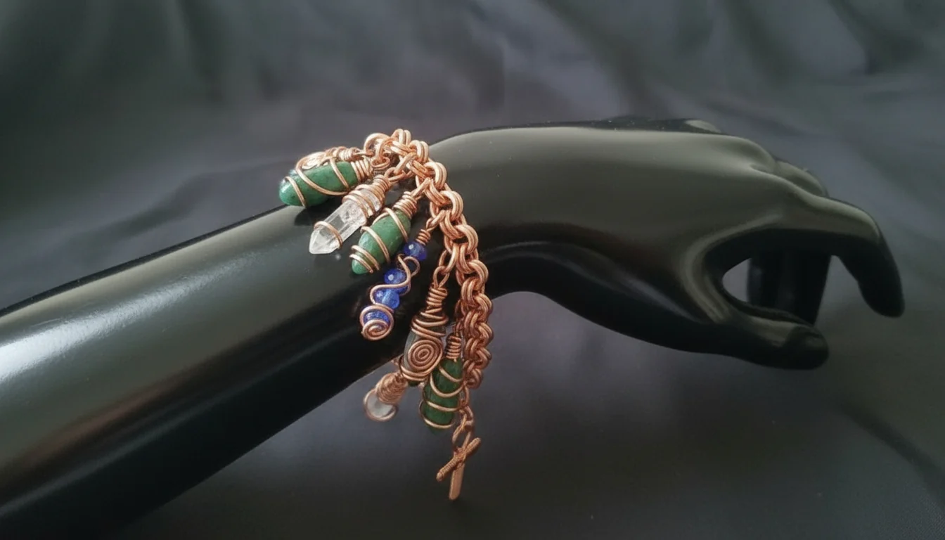 2 Energy Wire Wrapped Crystal Charm Bracelets - Image 2