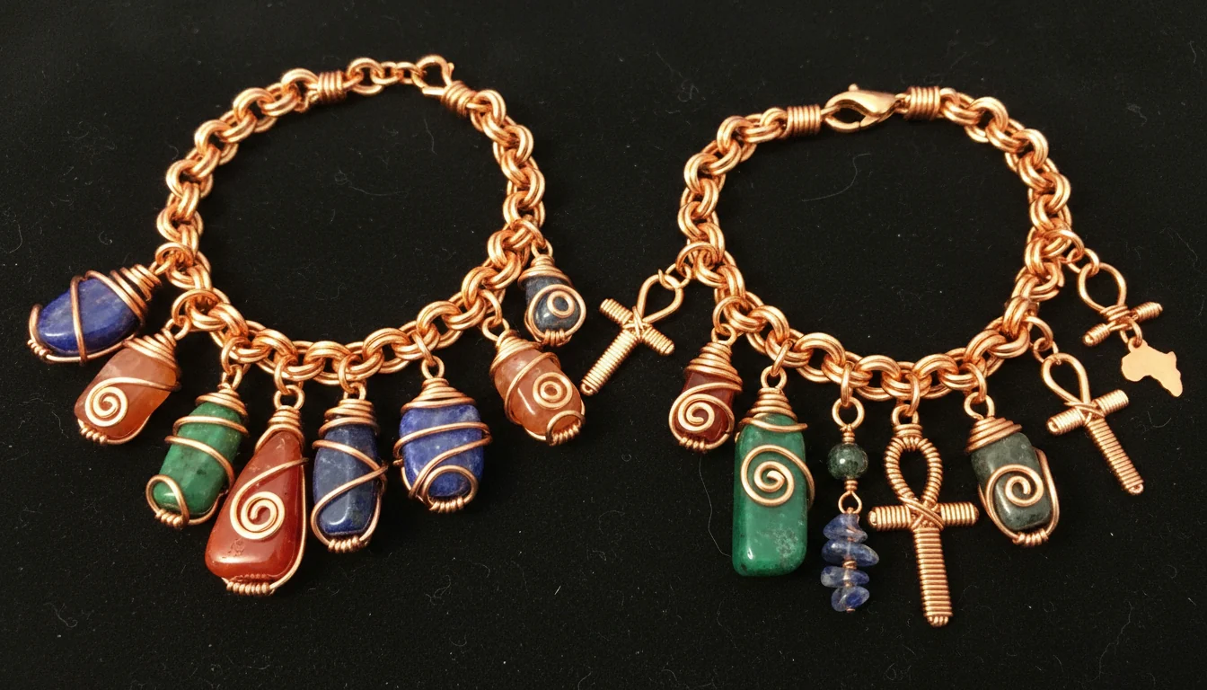 2 Energy Wire Wrapped Crystal Charm Bracelets - Image 3