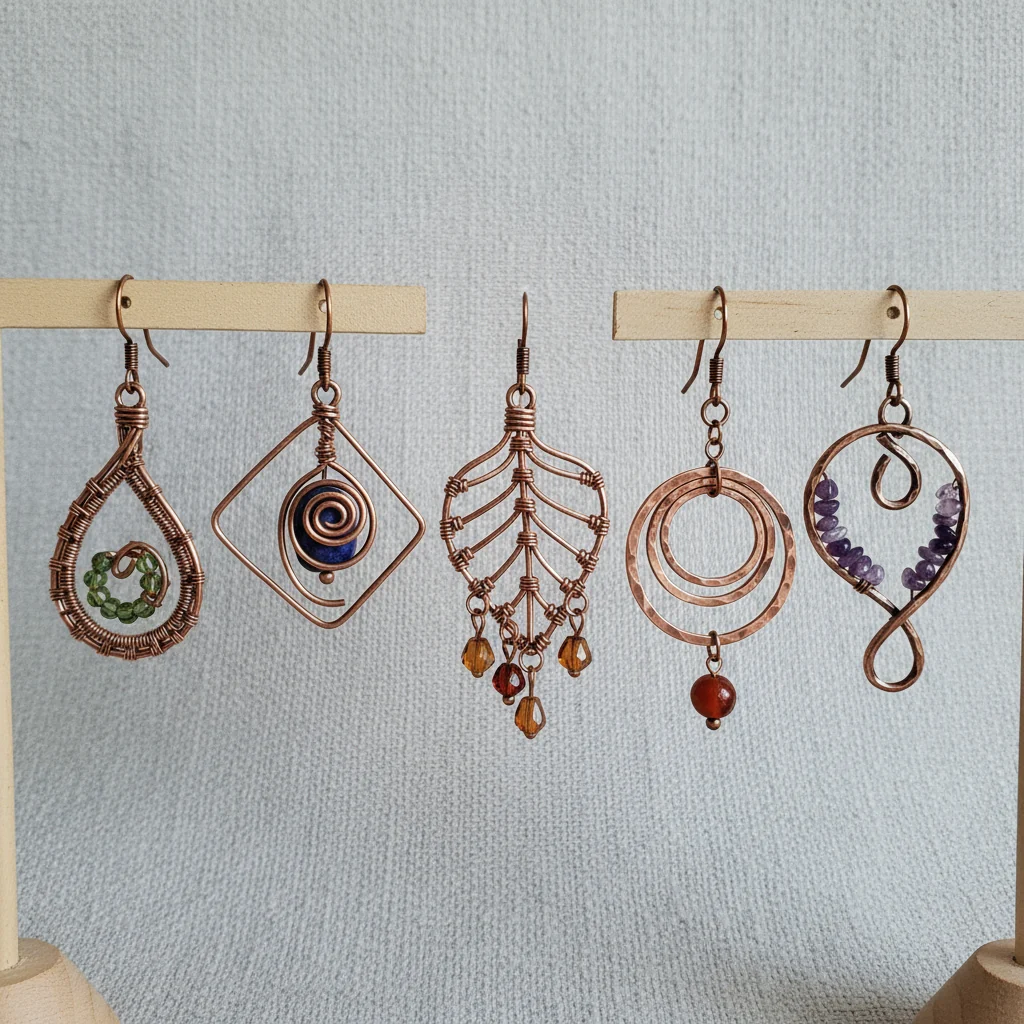 iamevibez Copper wire wrapped earrings