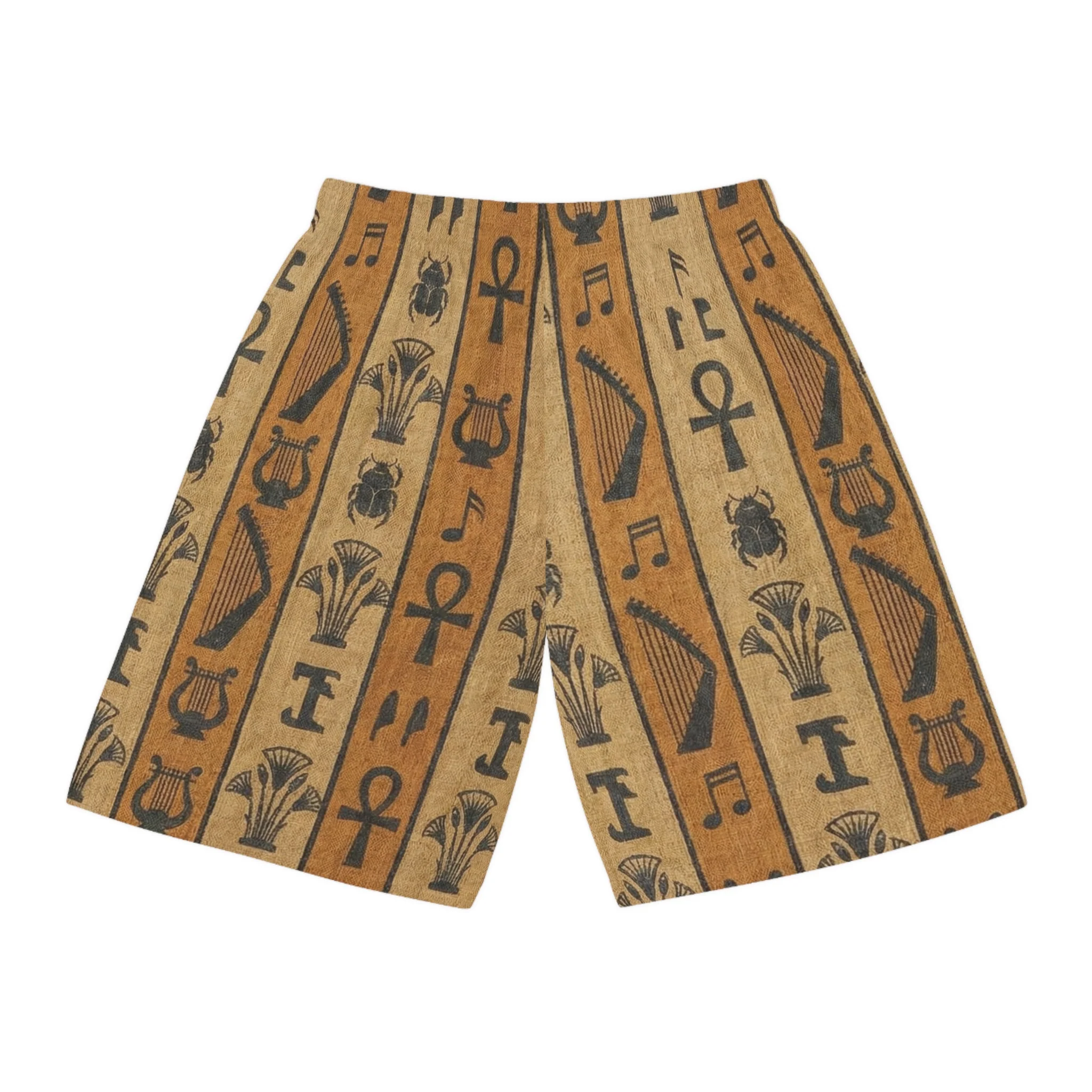 Egyptian Hieroglyphic Print sports Shorts - Image 2