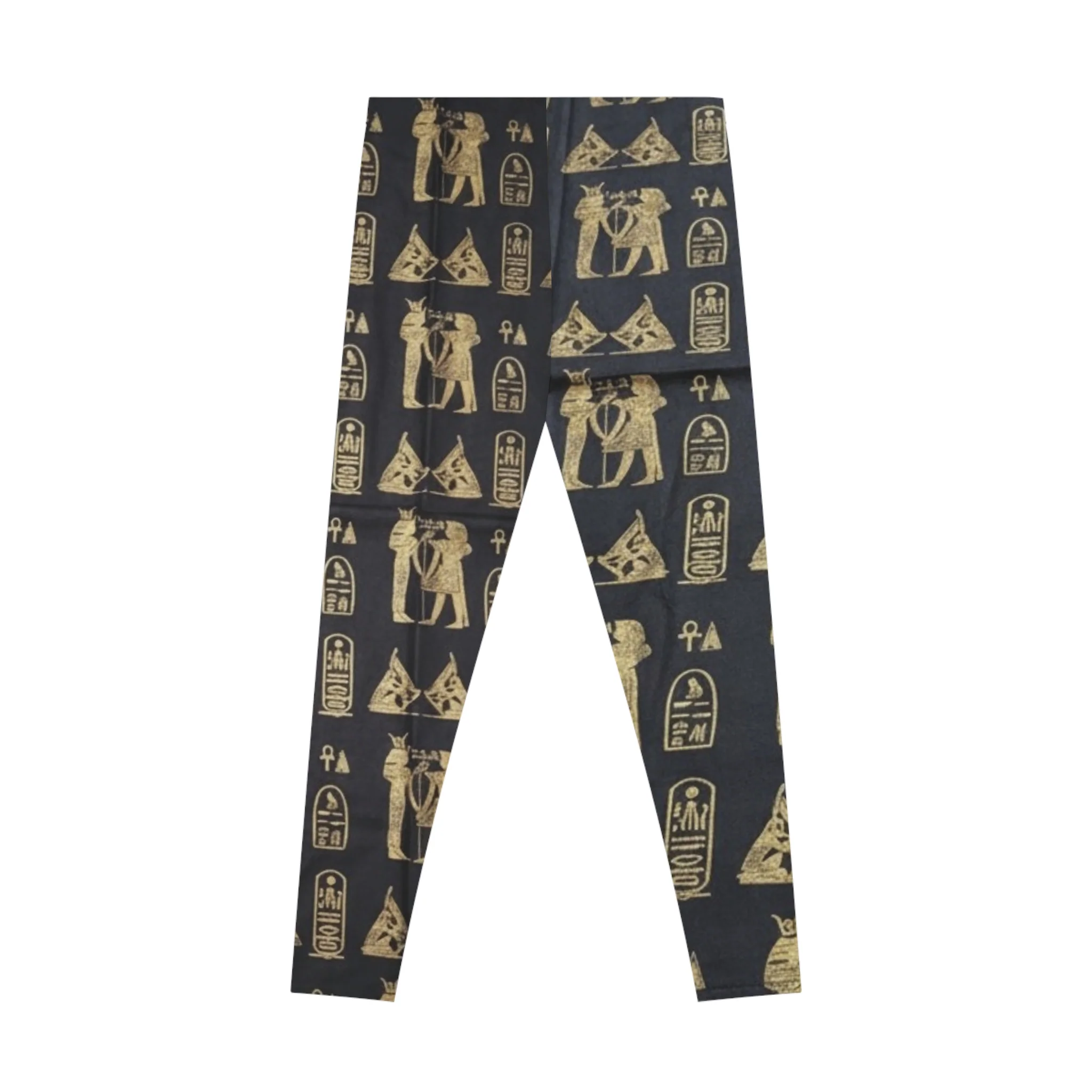 Egyptian Hieroglyphs Stretchy Leggings - Image 2