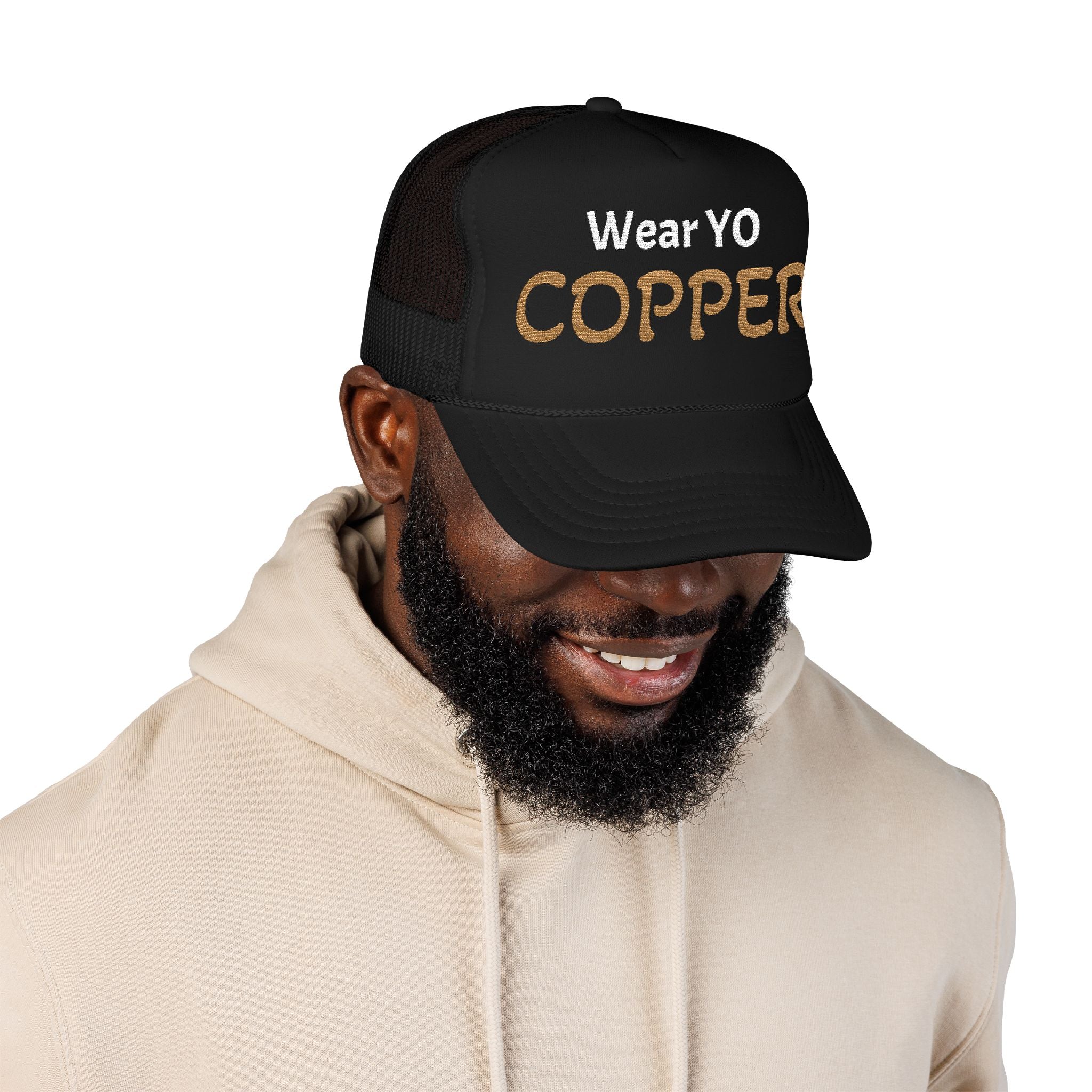 Embroidered Foam Trucker Hat - Wear YO COPPER - Image 5