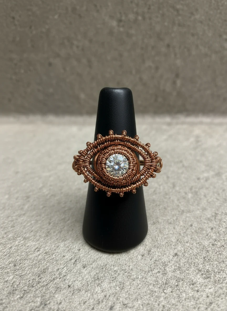 Wire Wrapped Eye Ring Design # 2 - Image 4