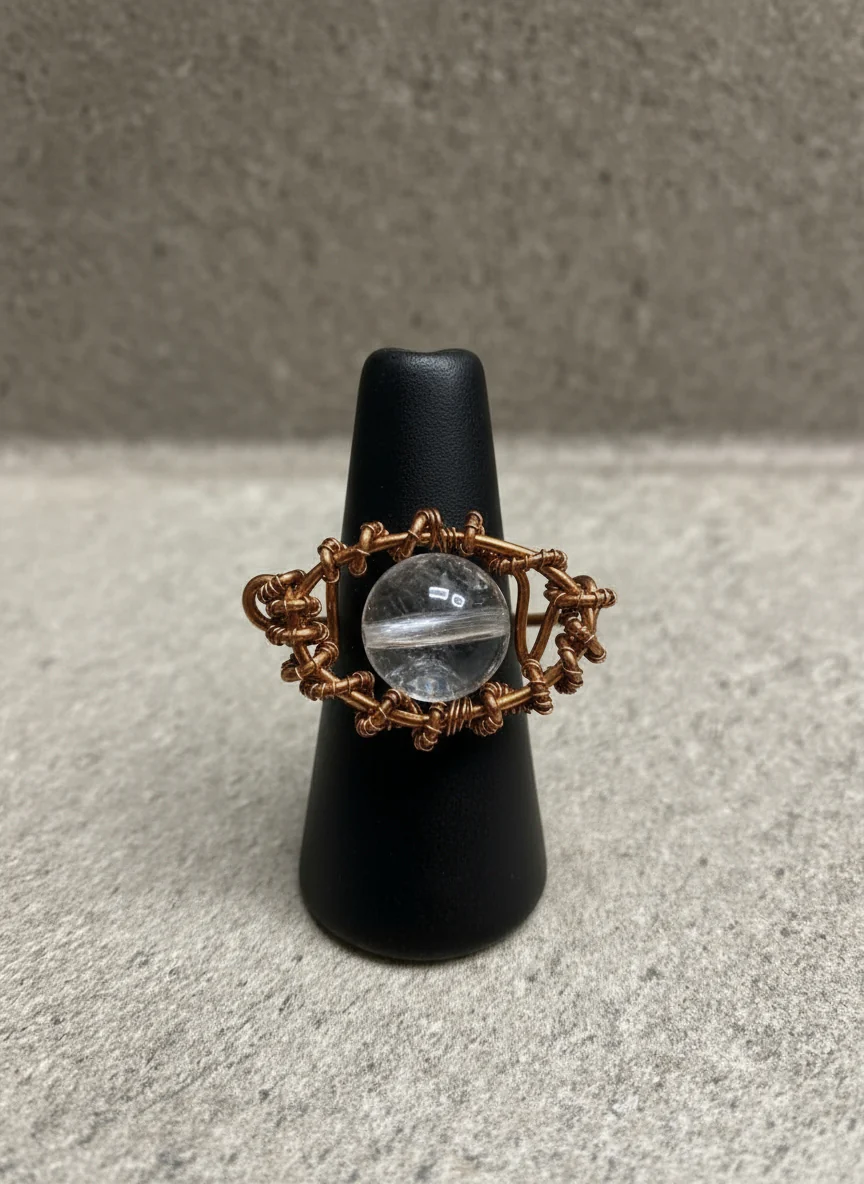 Custom copper wire wrapped eye ring design # 1 - Image 3