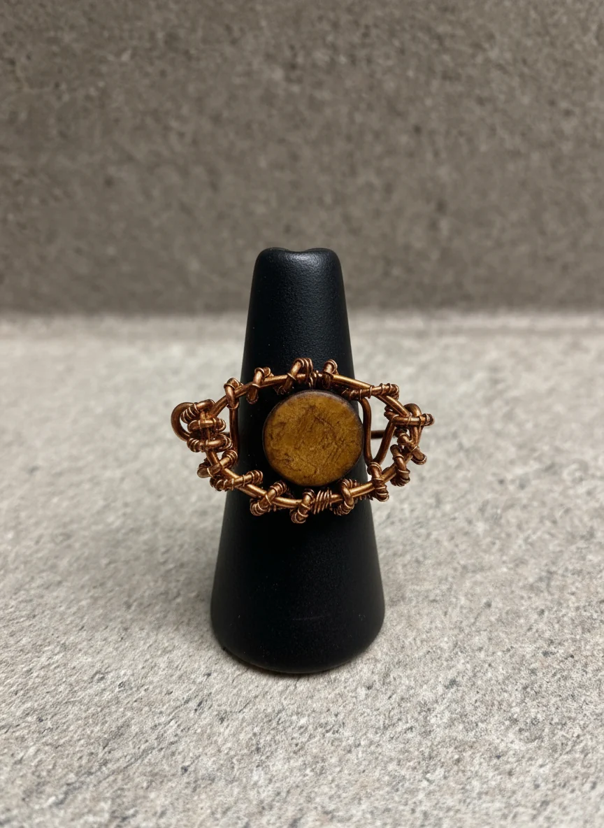 Custom copper wire wrapped eye ring design # 1 - Image 4