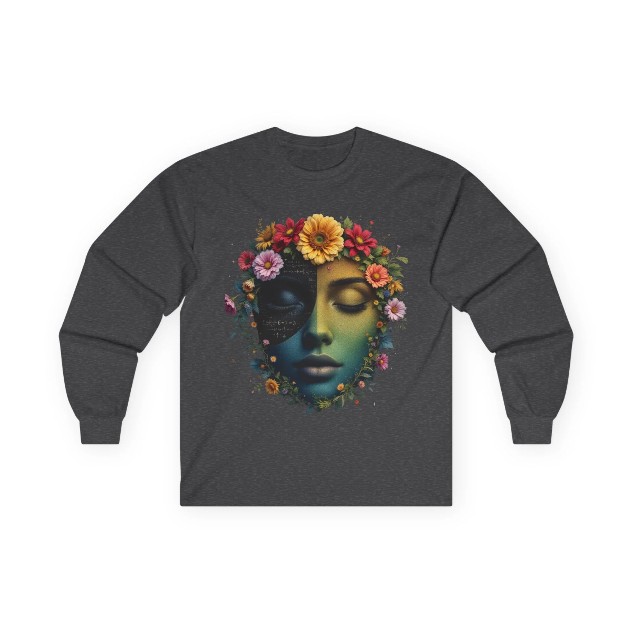 Floral Serenity Long Sleeve Tee - Relaxed Style, Unisex Apparel, Gift for Nature Lovers, Bohemian Vibe, Perfect for Spring - Image 3