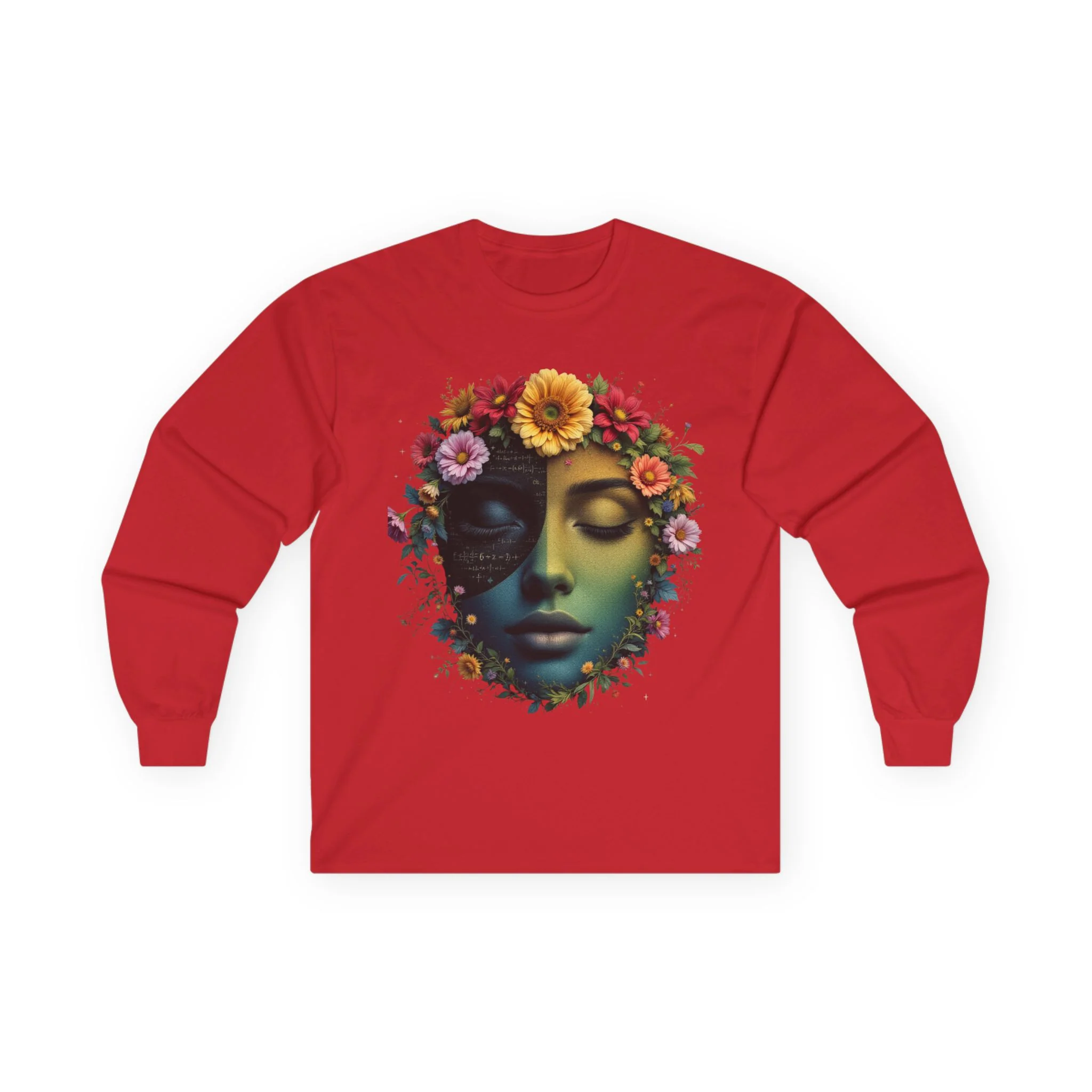 Floral Serenity Long Sleeve Tee - Relaxed Style, Unisex Apparel, Gift for Nature Lovers, Bohemian Vibe, Perfect for Spring - Image 4