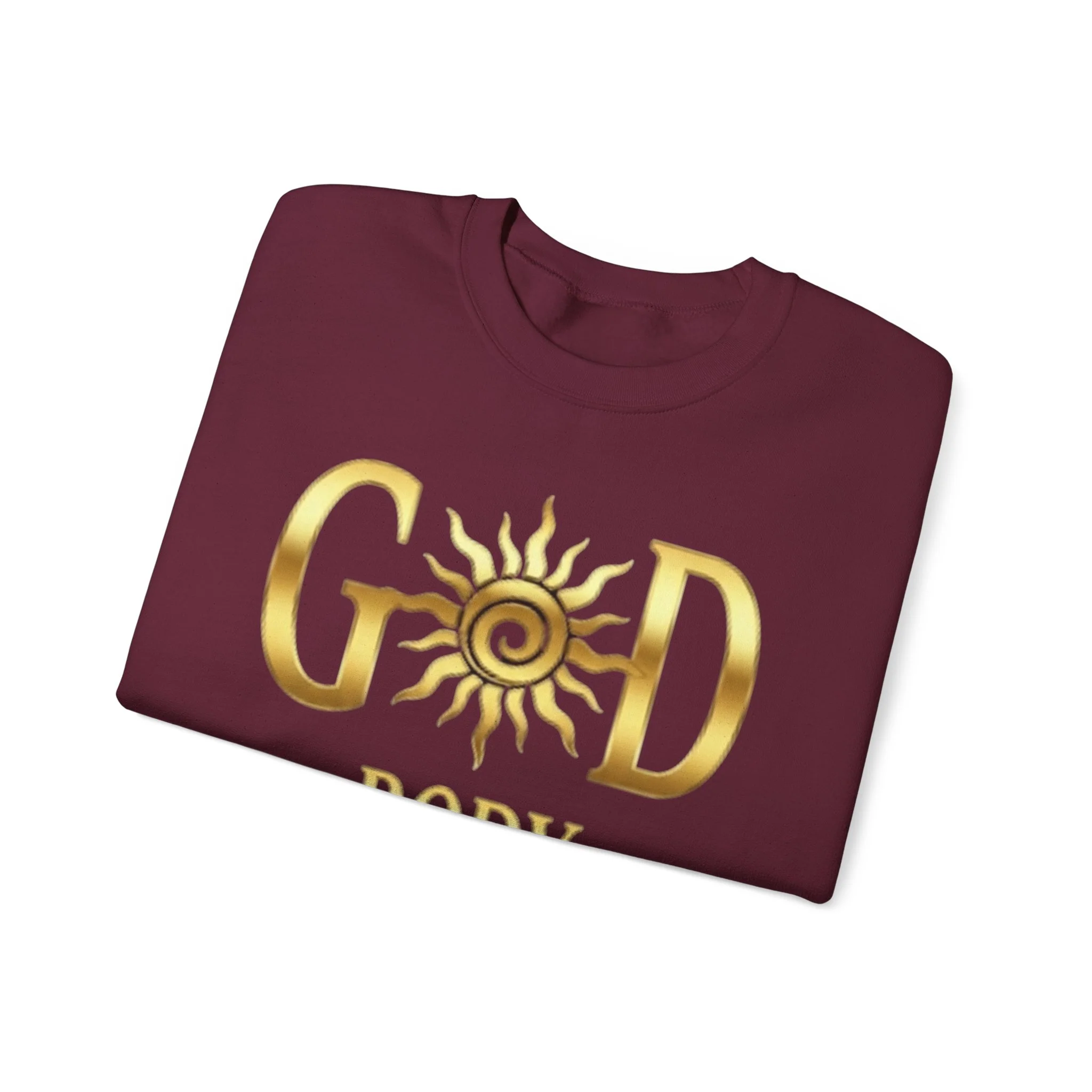 God Body Crewneck Sweatshirt — Gold Sun Spiritual Graphic - Image 17