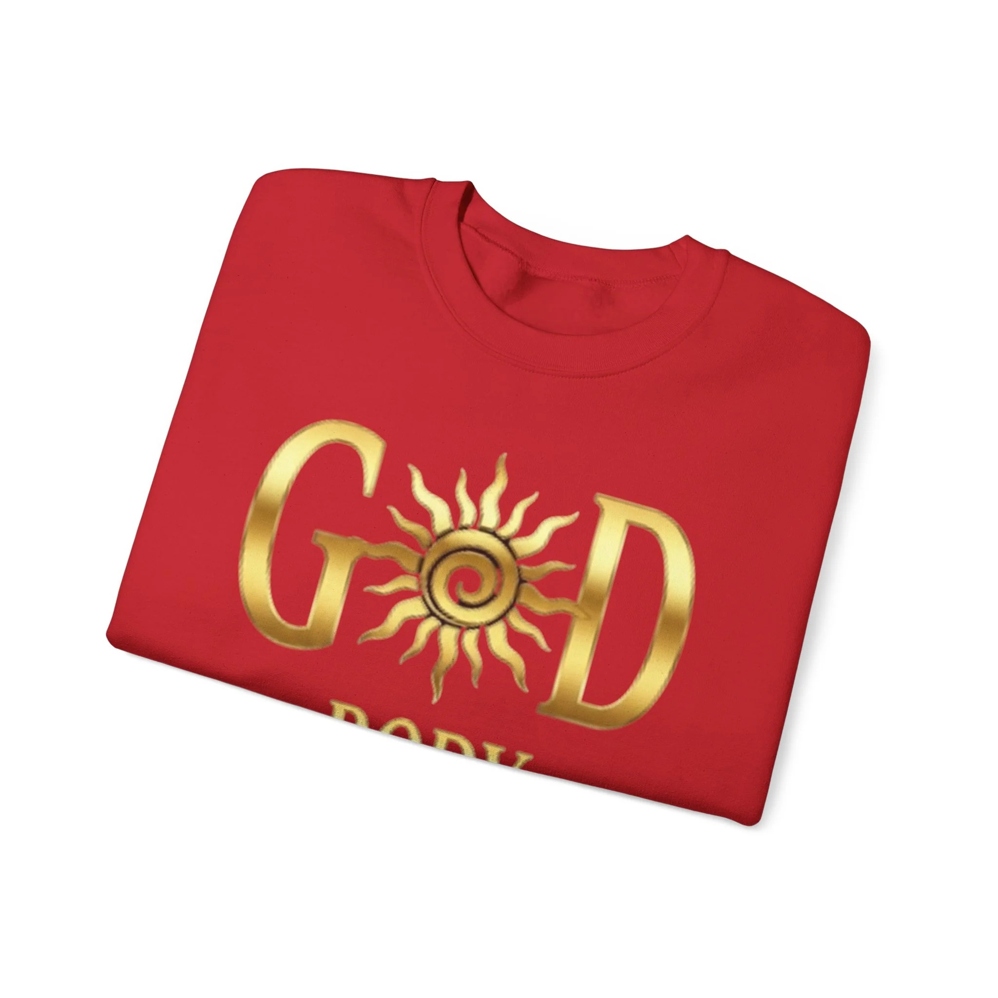 God Body Crewneck Sweatshirt — Gold Sun Spiritual Graphic - Image 21
