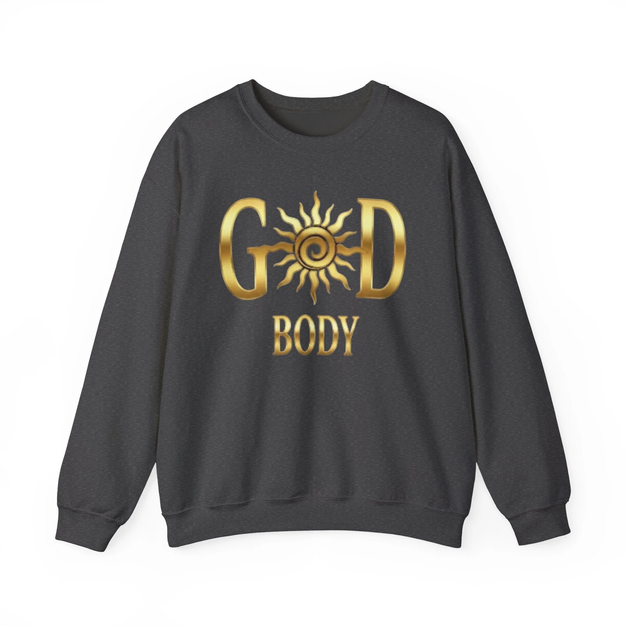 God Body Crewneck Sweatshirt — Gold Sun Spiritual Graphic - Image 6