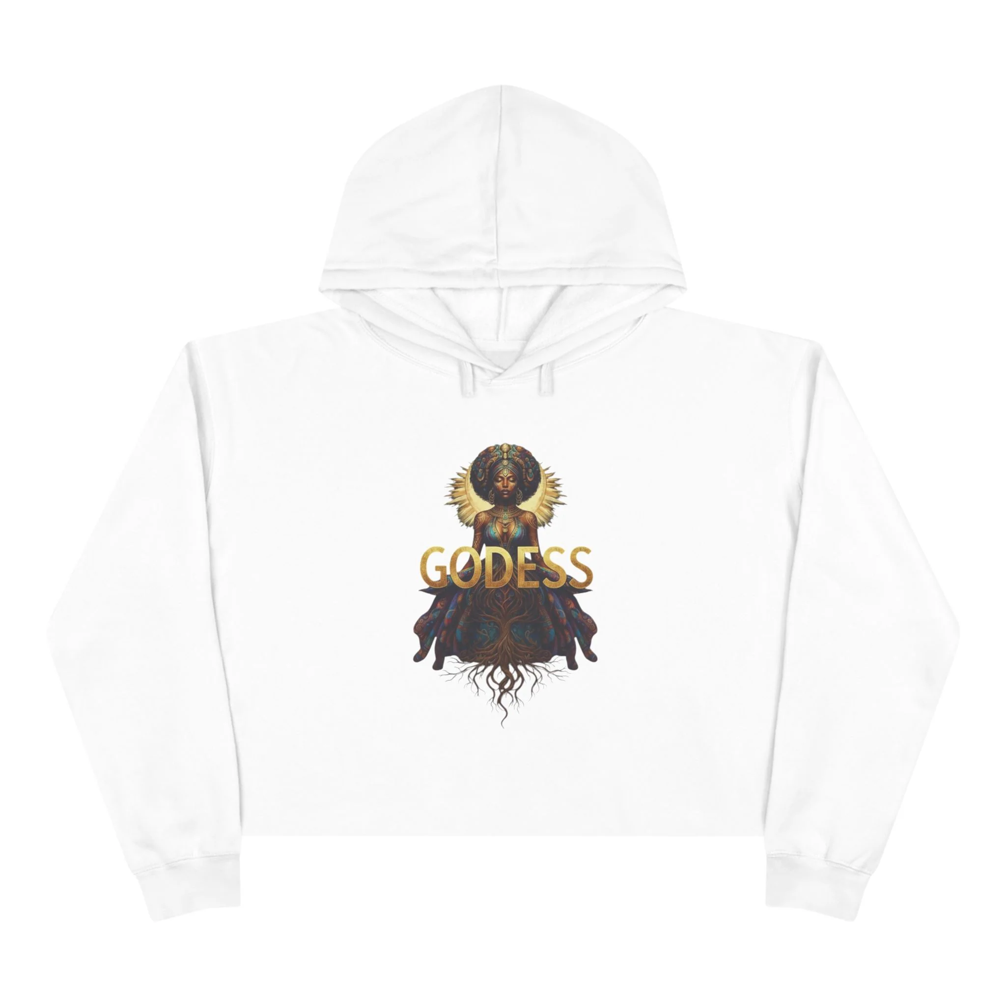 Goddess Crop Hoodie, Feminine Fashion, Casual Wear, Comfortable Sweatshirt, Gift for Her, Inspirational Apparel - Image 2