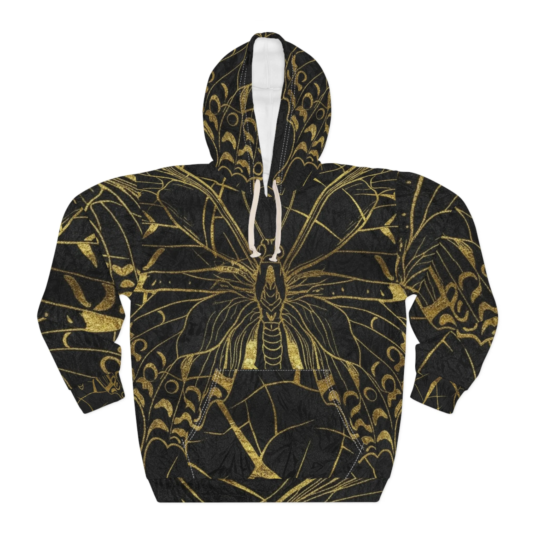 Gold Butterfly Pattern Hoodie