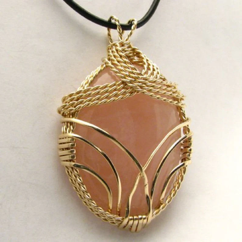 iamevibez 16K Gold Wire Wrapped Citrine Pendant - Image 2