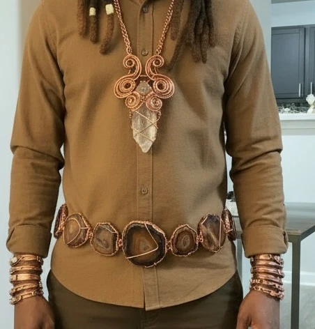 iamevibez Copper Wire Wrapped Brown Agate Belt - Image 2