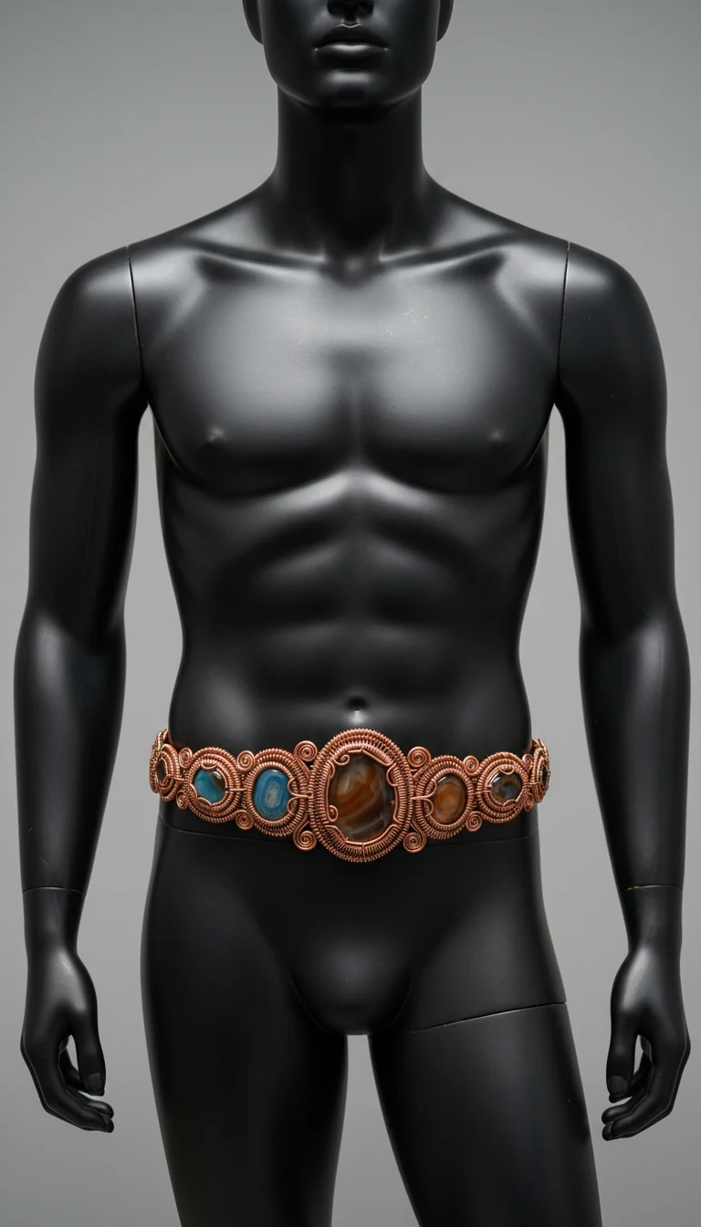 iamevibez Custom Wire Wrapped Agate Plate Belt Design # 3