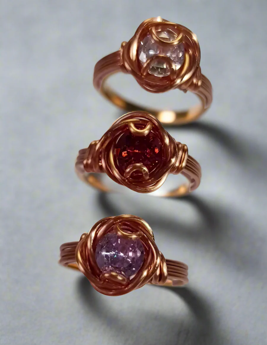 iamevibez Genuine wire Wrapped Gemstone Rings - Image 2