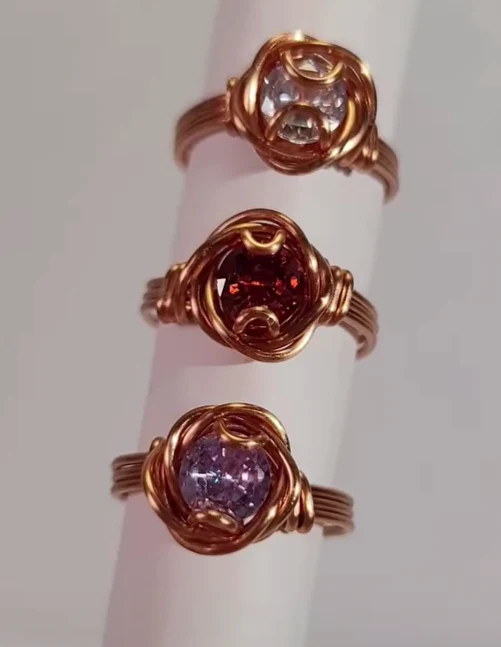 iamevibez Genuine wire Wrapped Gemstone Rings - Image 3