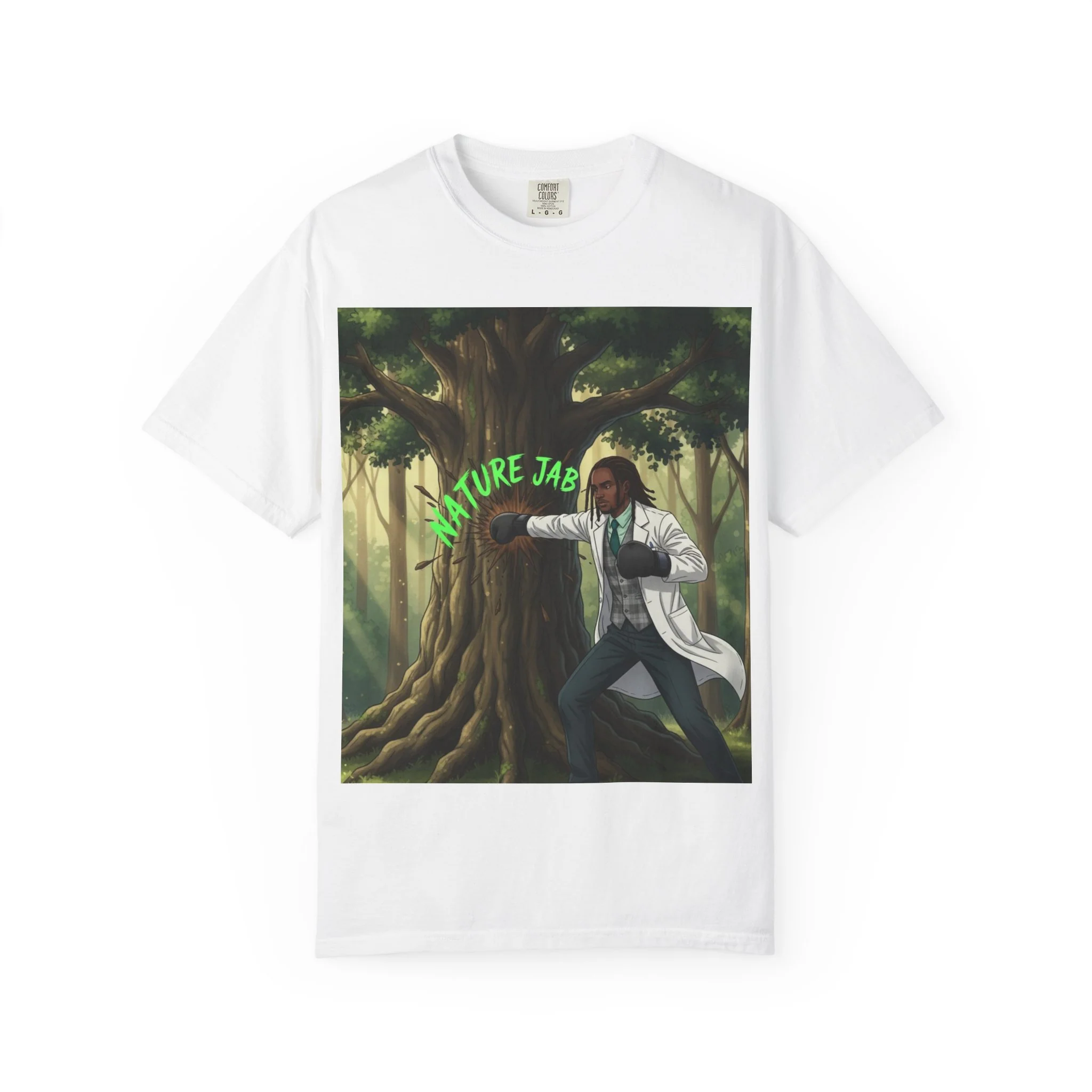 Nature Jab T-Shirt — Forest Martial Artist Graphic Tee - Image 2